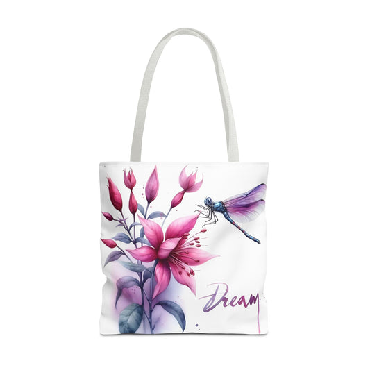 Bolso tote floral "Dream" con detalle de libélula: un bolso de mano inspirador y elegante