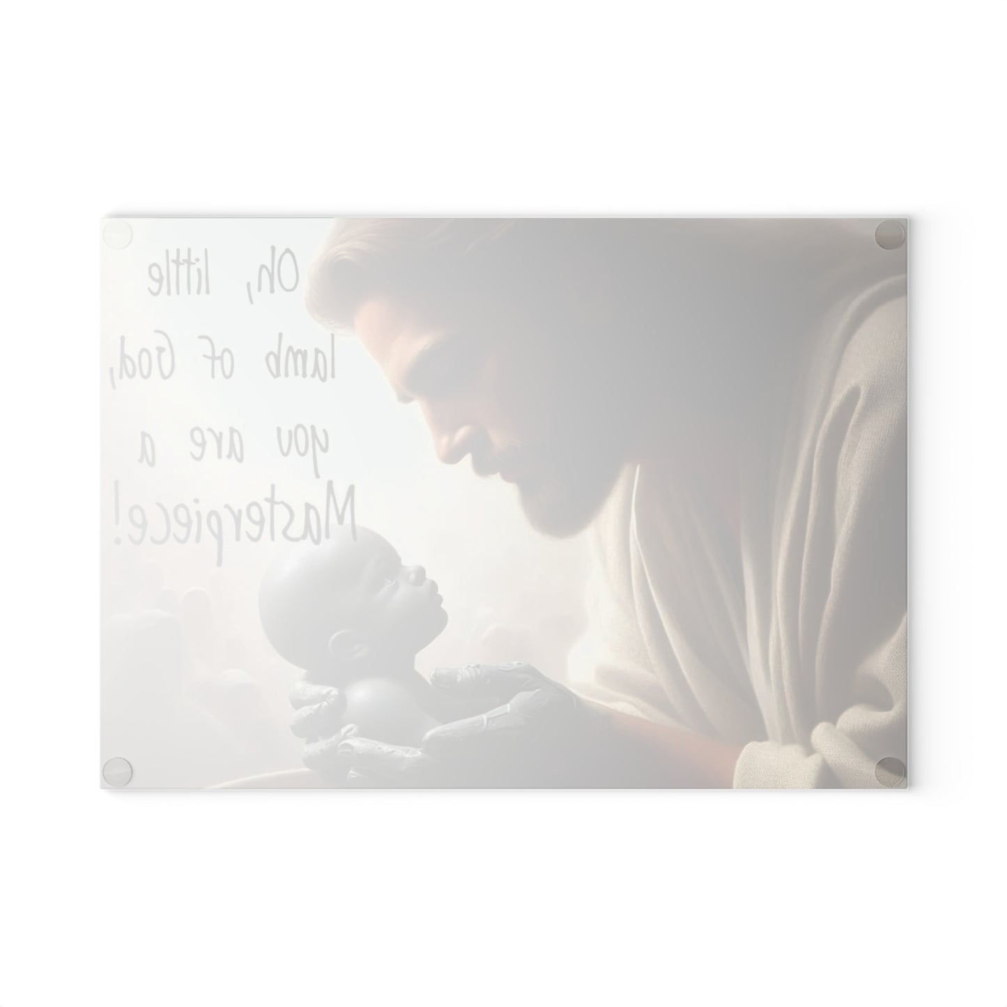 🤍 Oh, Little Lamb of God – “You Are a Masterpiece!” Faith Cutting Board