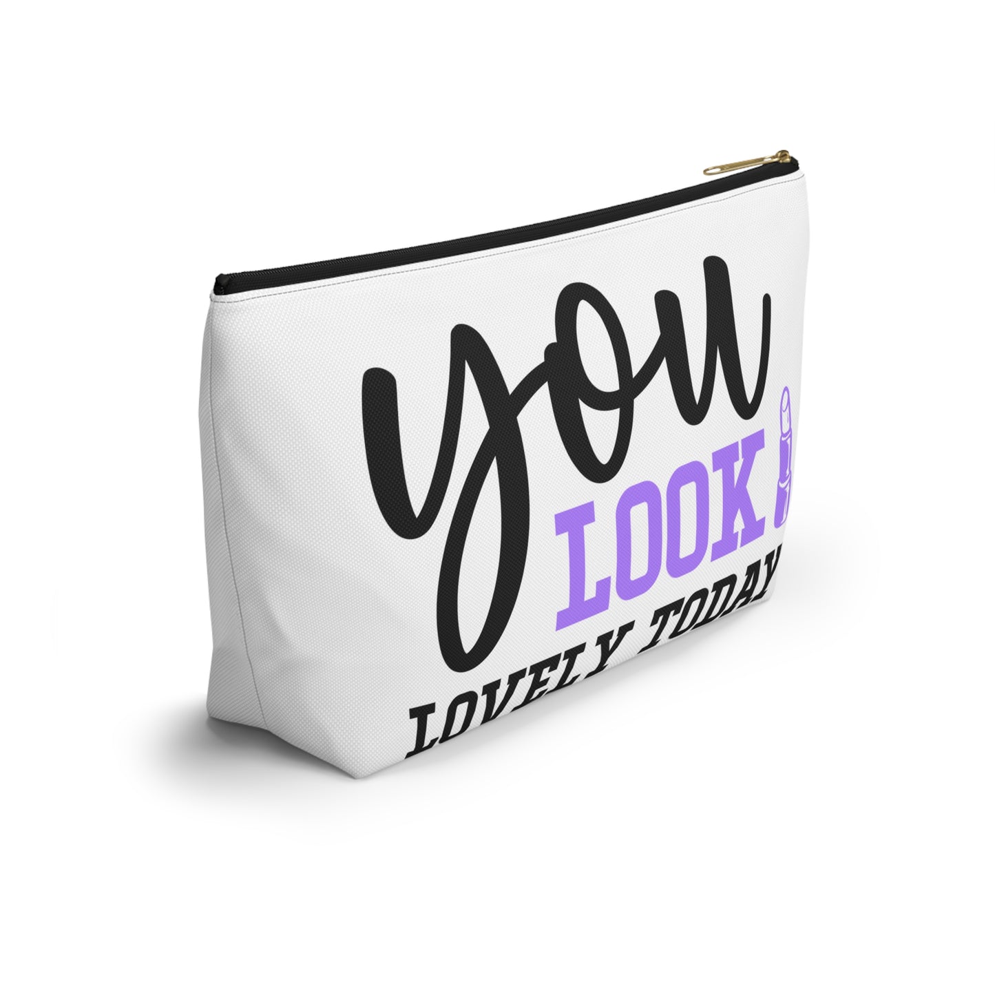 Accessory Pouch – "You Look Lovely Today" Purple Makeup Bag