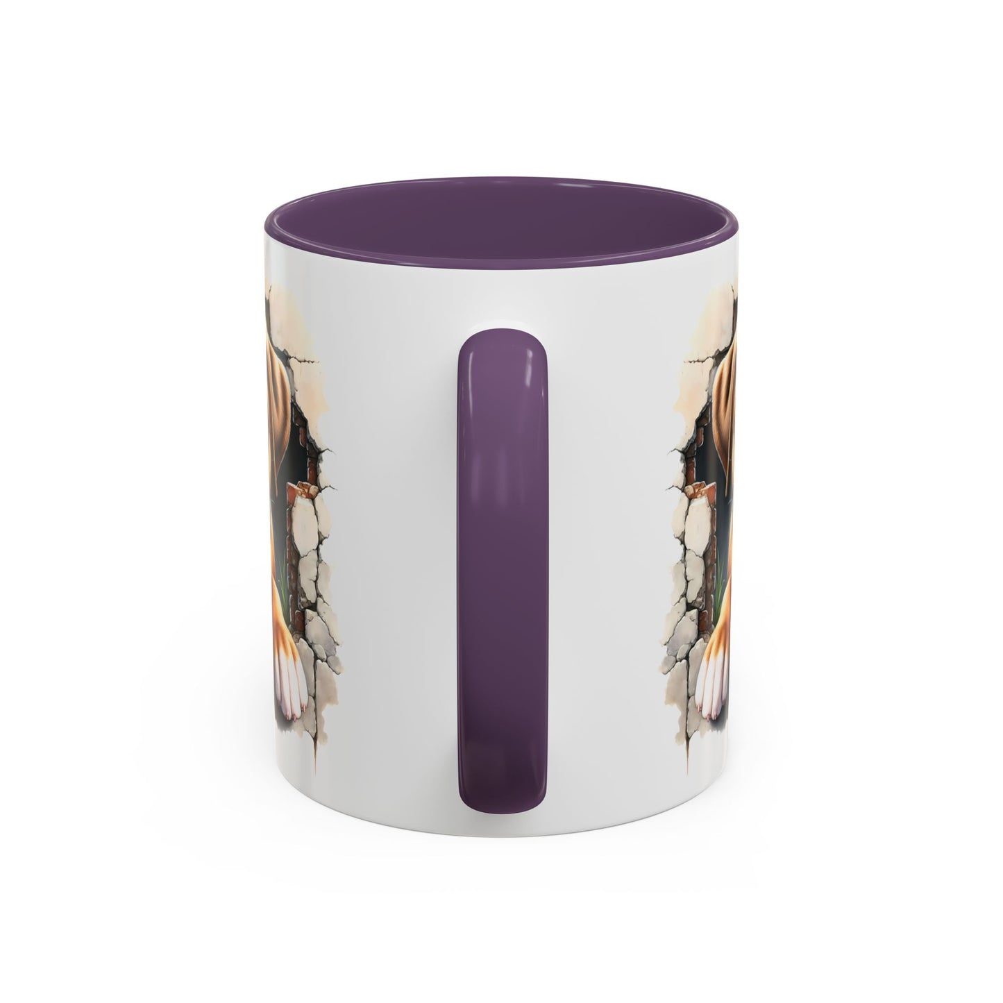 🐶☕ Boxer Puppy Peek Accent Mug – Adorable Dog Lover Gift ✨💛