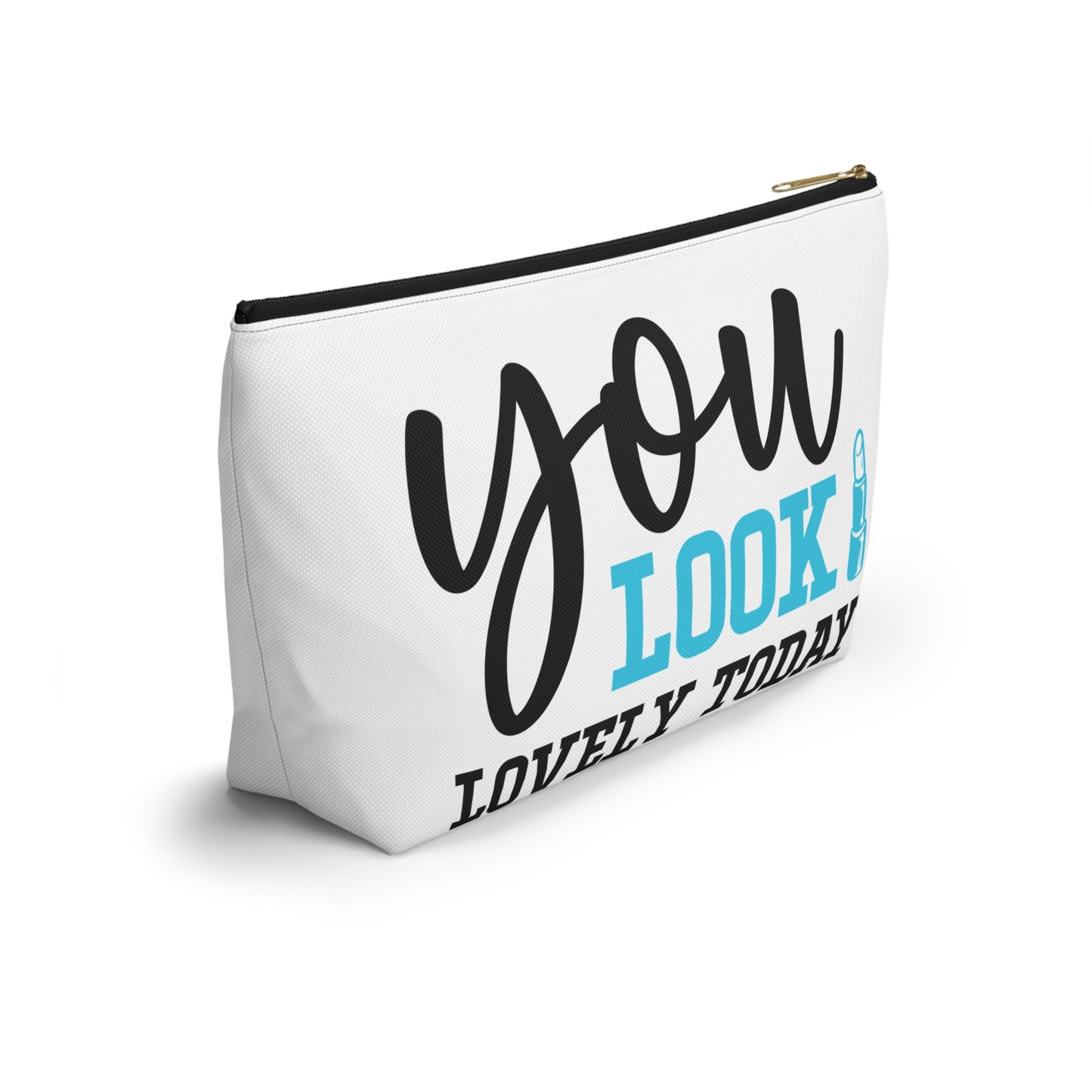 Accessory Pouch – "You Look Lovely Today" Blue Makeup Bag