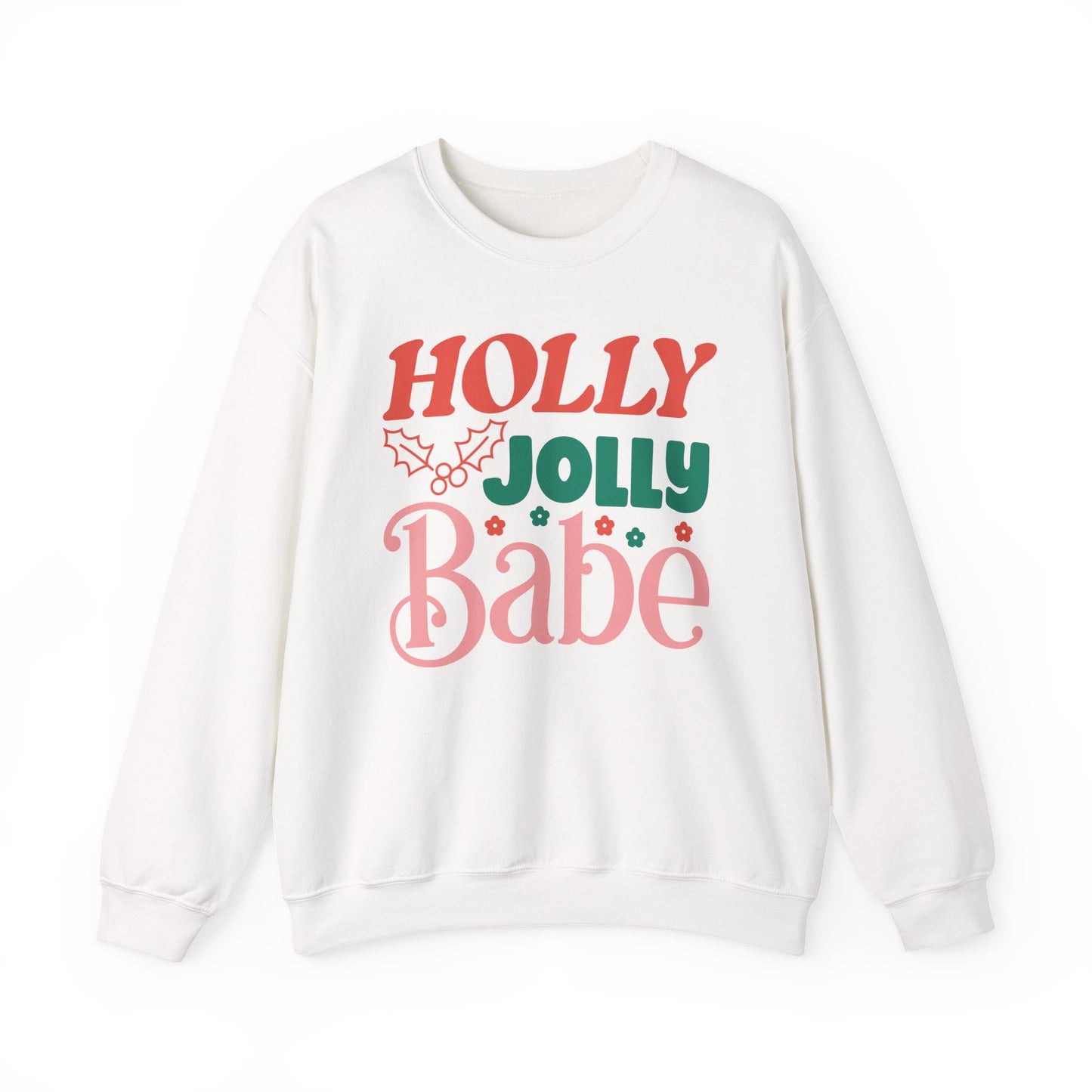 🎀✨ Holly Jolly Babe Retro Crewneck – Cute, Cozy & Festive