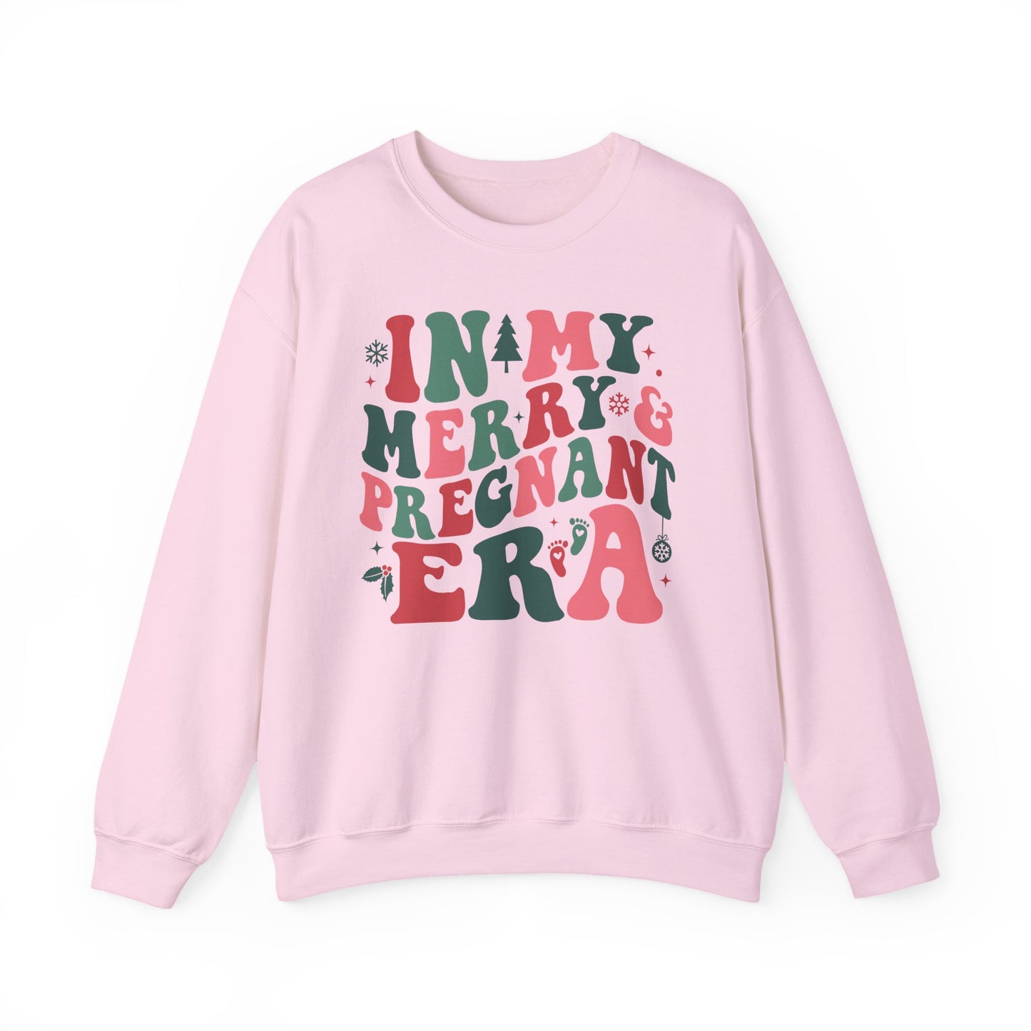 🤰🎄 In My Merry & Pregnant Era Christmas Sweatshirt – Cute Holiday Maternity Crewneck