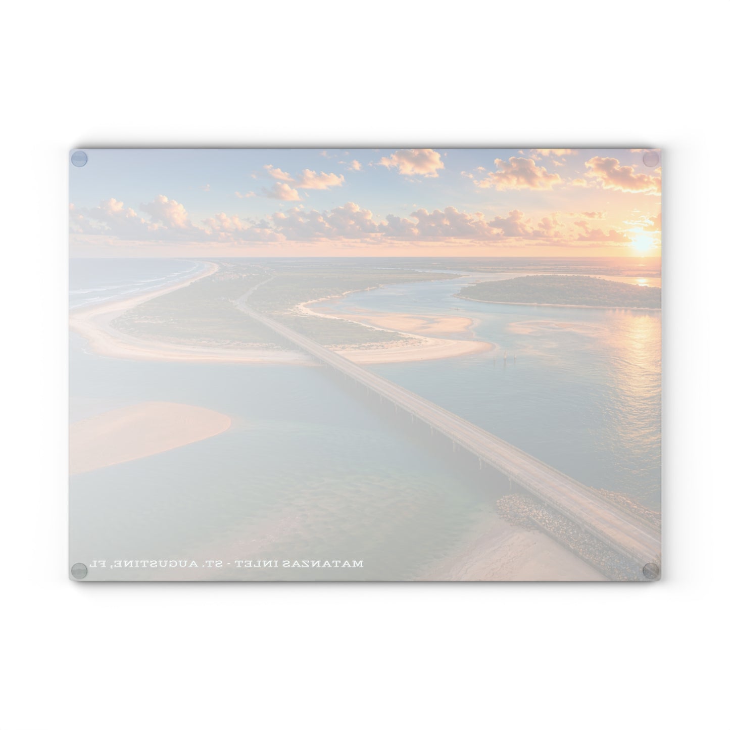 Vibrant Flamingo Sunset Glass Cutting Board – Tropical Coastal Kitchen Decor