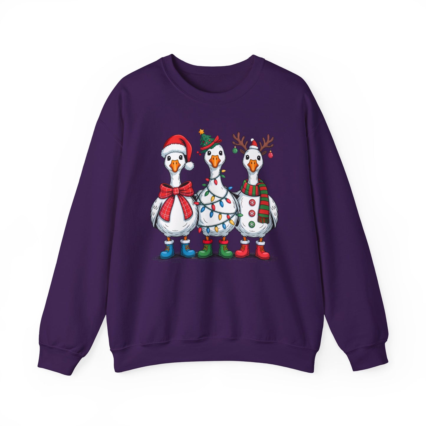 🪿🎄 Festive Goose Trio Sweatshirt – Whimsical Holiday Cheer in Cozy Style