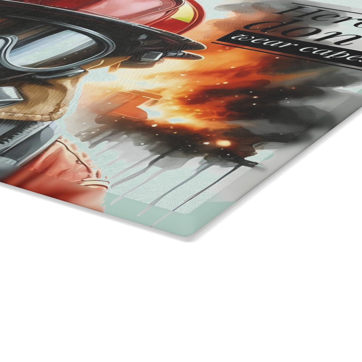 Firefighter Tribute Cutting Board – Heroes Don’t Wear Capes