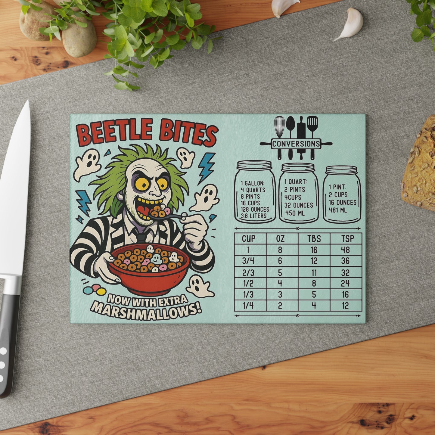 👻 Beetle Bites Cutting Board – Spooky Cereal Fun with Extra Marshmallows! 🥣