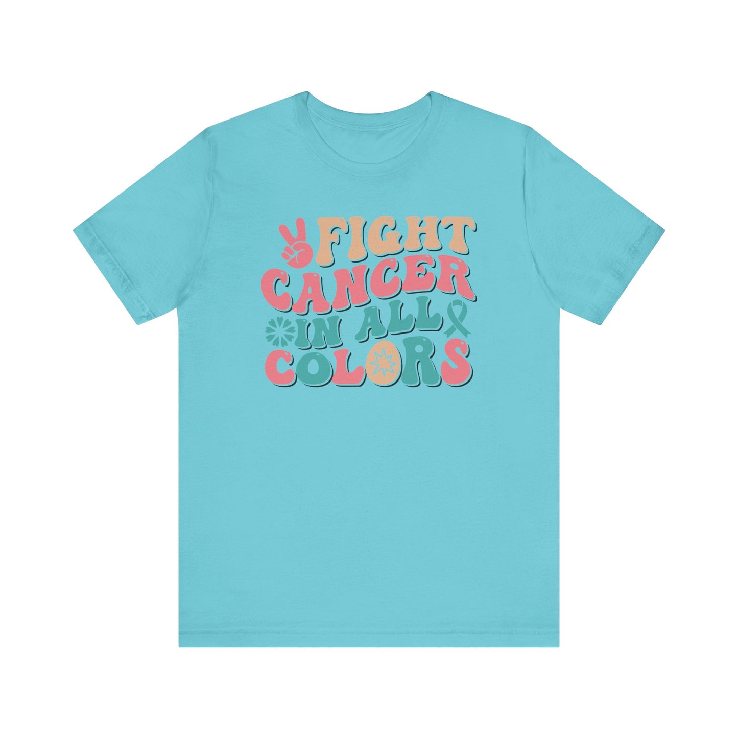 🌈✊ Fight Cancer in All Colors T-Shirt – Bold Retro Awareness Tee for Every Ribbon 🎗️