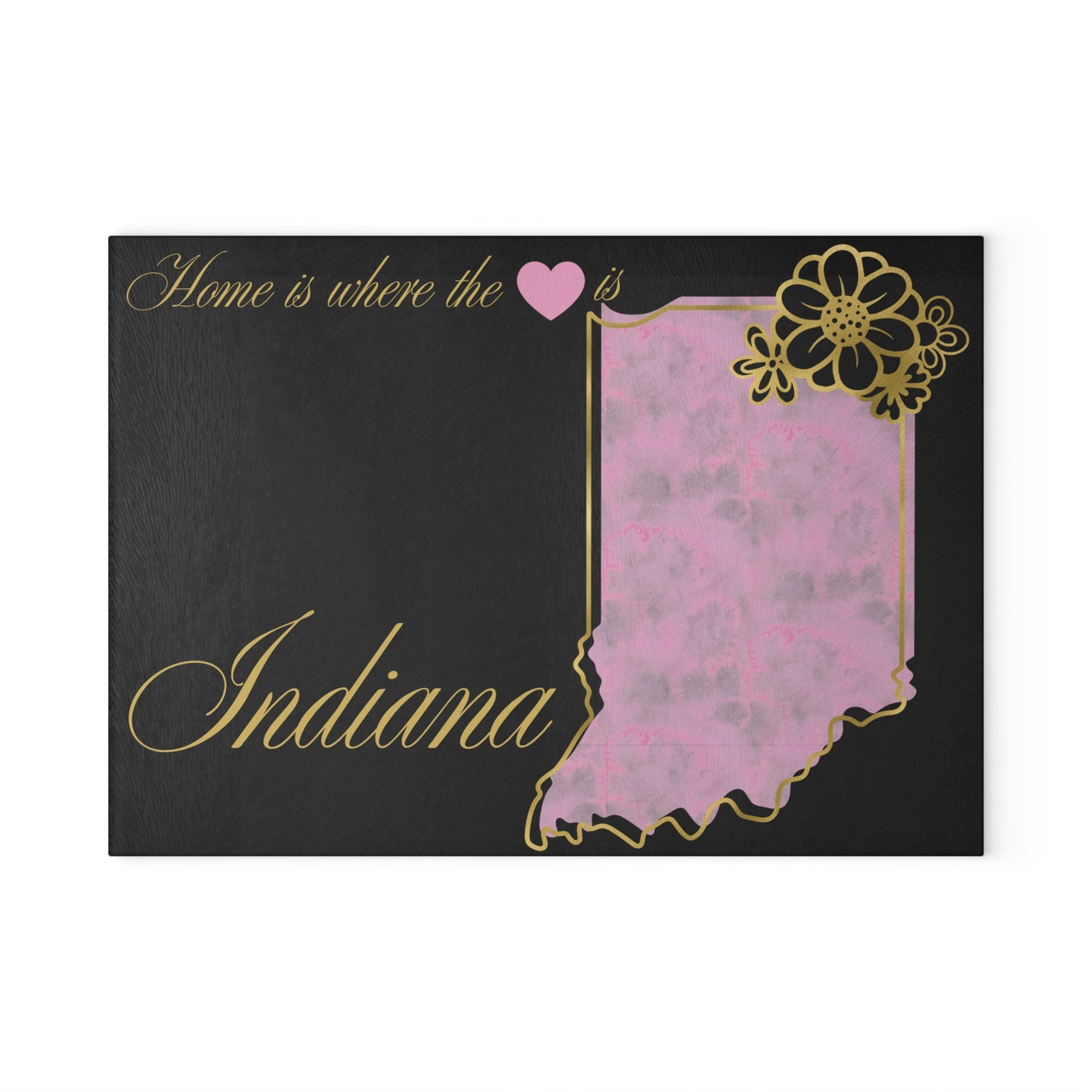 💗 Indiana State Cutting Board – Blushing Florals & Heartfelt Charm