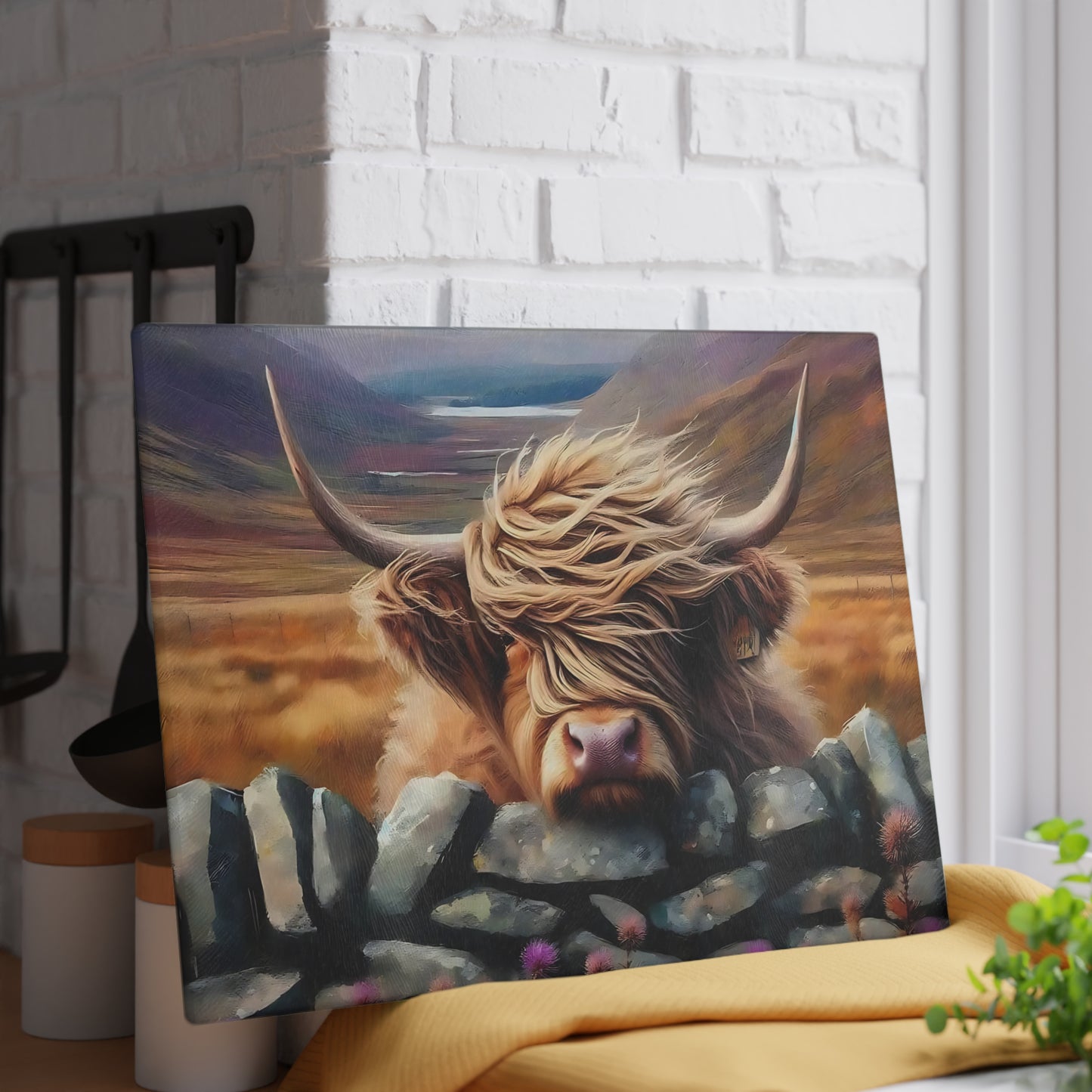 🐂🌾 Rustic Highland Cow Cutting Board – Countryside Charm for Your Kitchen Décor 🪵✨