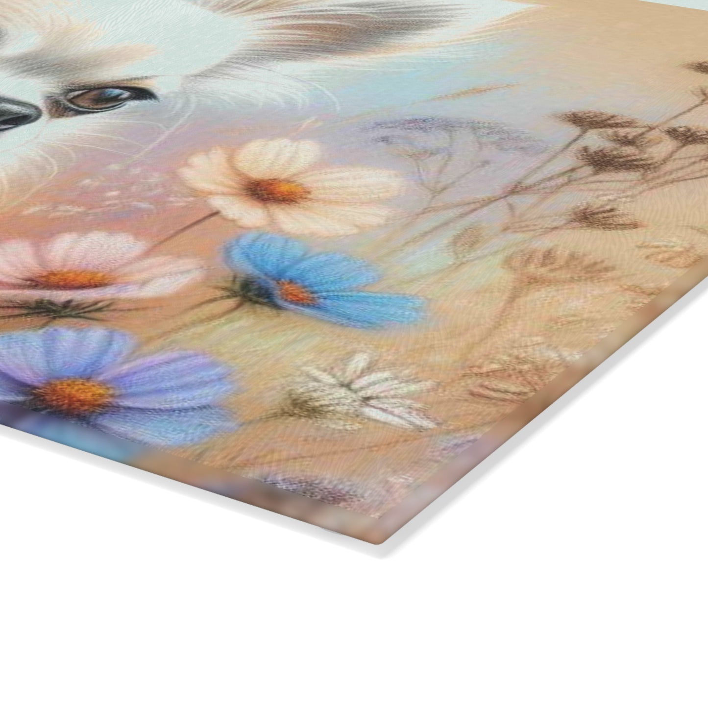 🐾 Chihuahua Wildflower Cutting Board – Petite Pup Charm with Floral Flair 🌼