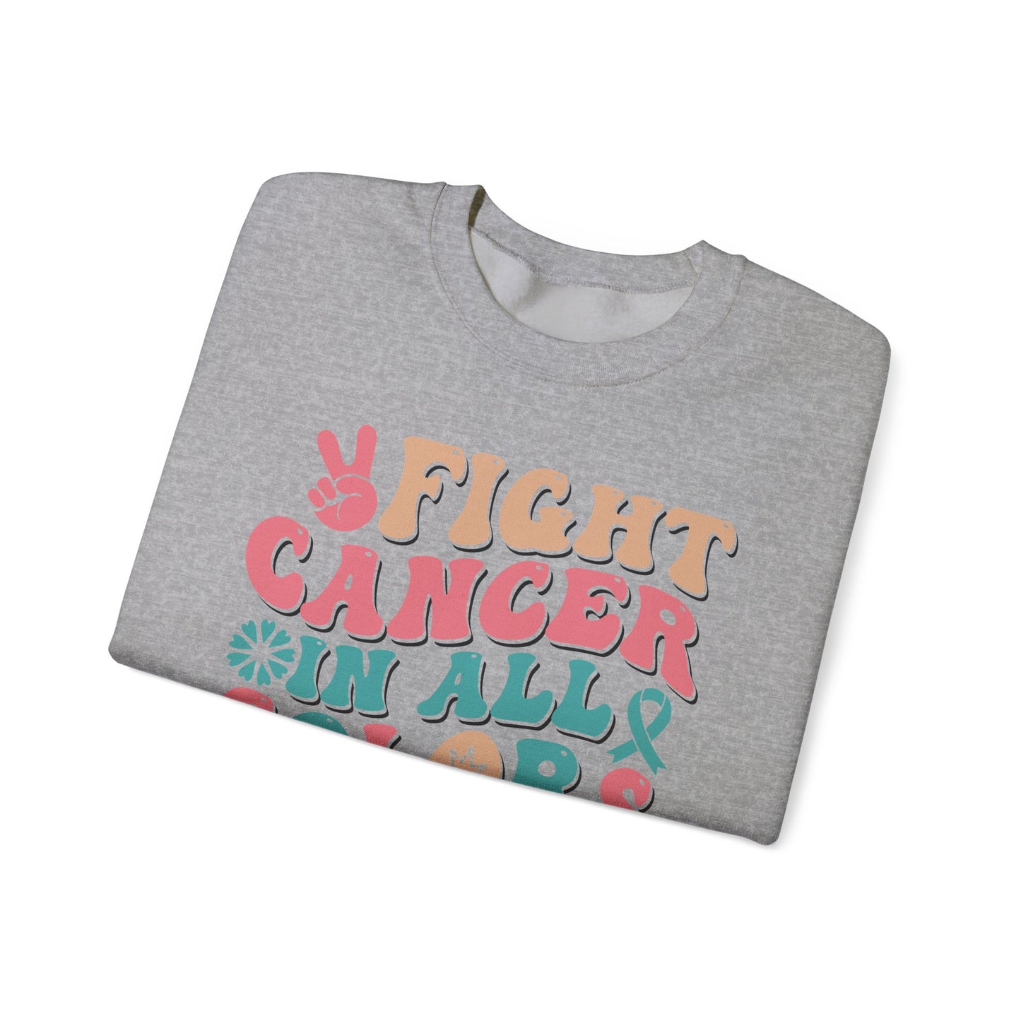 🌈✌️ Fight Cancer in All Colors Sweatshirt – Multi-Awareness Support Crewneck