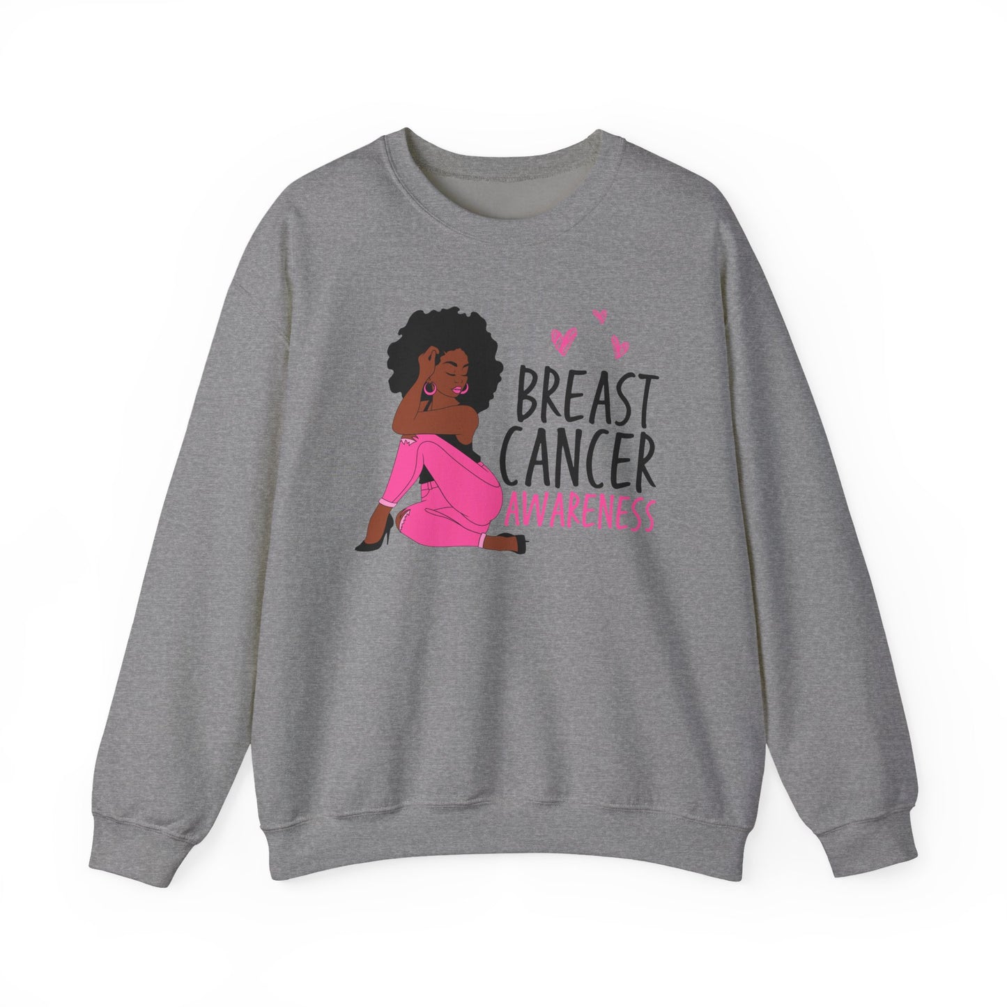 💕✨ Pink Awareness Woman Sweatshirt – Elegant Breast Cancer Support Crewneck