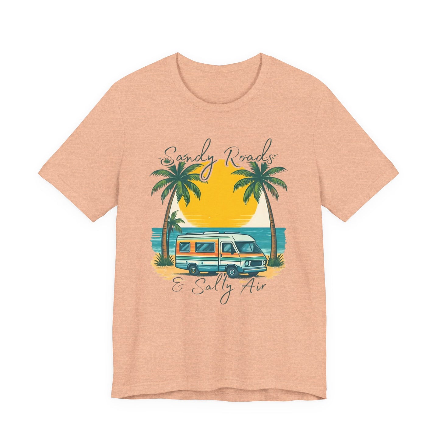 Camiseta Sandy Roads &amp; Salty Air: Camisa playera ligera para mujer para días costeros y ambiente veraniego.