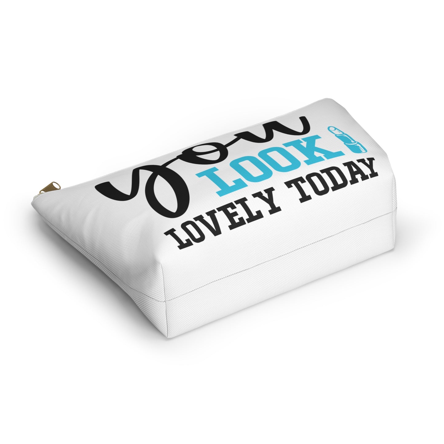 Accessory Pouch – "You Look Lovely Today" Blue Makeup Bag