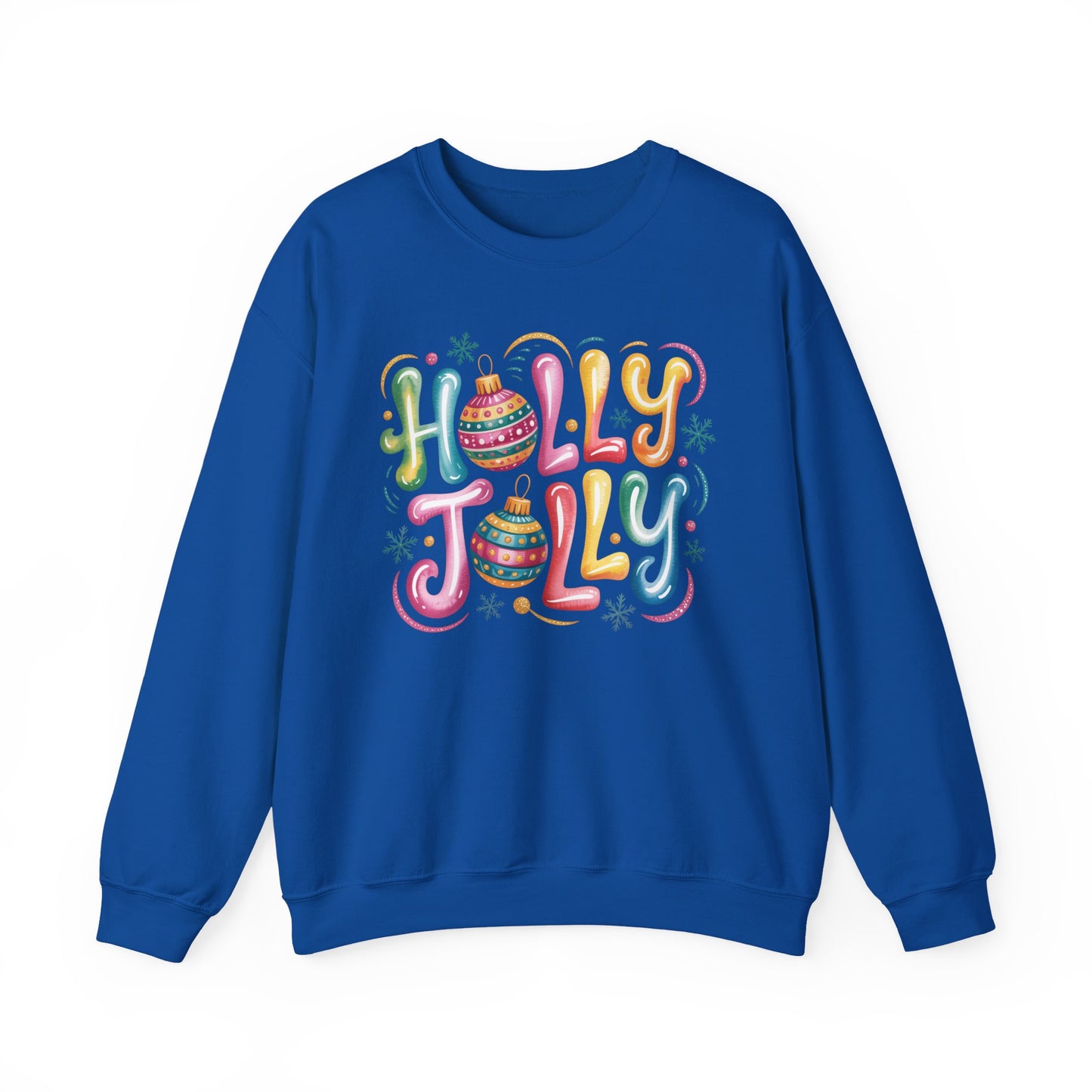 🎄✨ Holly Jolly Rainbow Ornament Christmas Sweatshirt – Festive & Fun Holiday Style 🌈🎁