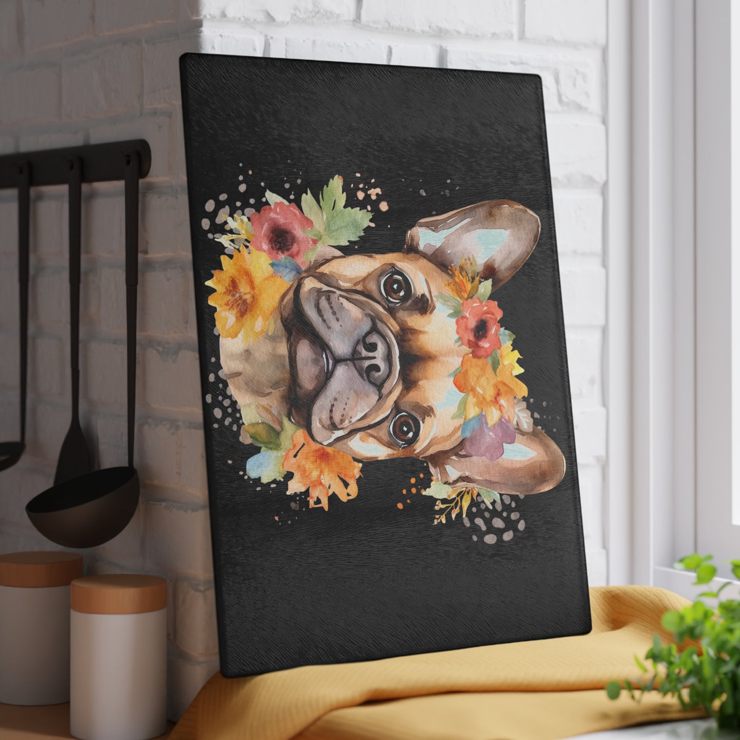 Tabla de cortar para perros, tabla de cortar, regalo de inauguración de la casa, amante de los bulldogs franceses, regalo de boda, tabla de charcutería, decoración de cocina