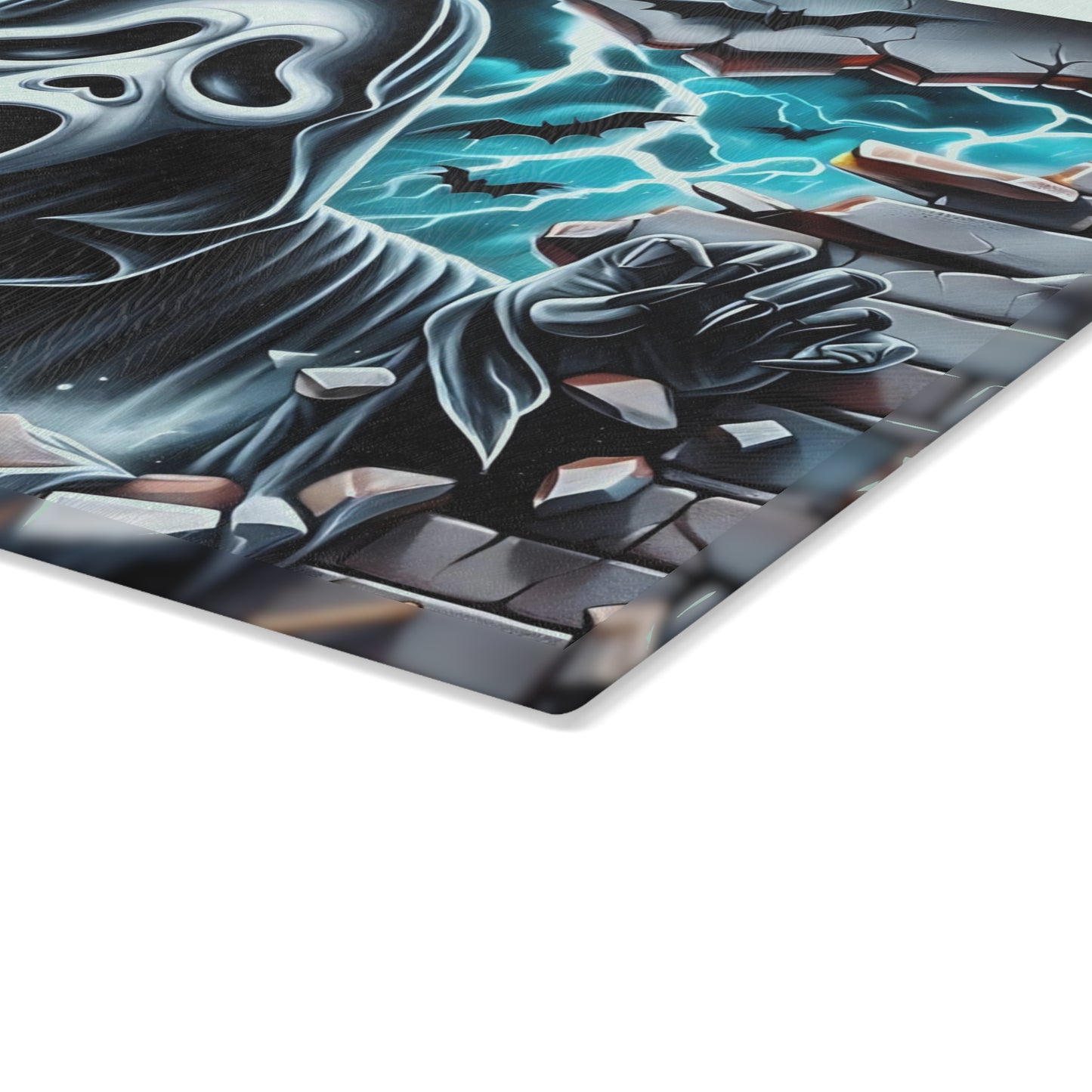 👻 Screaming Phantom Wall Break Cutting Board – Haunted Glow & Midnight Mayhem Kitchen Decor ⚡🦇