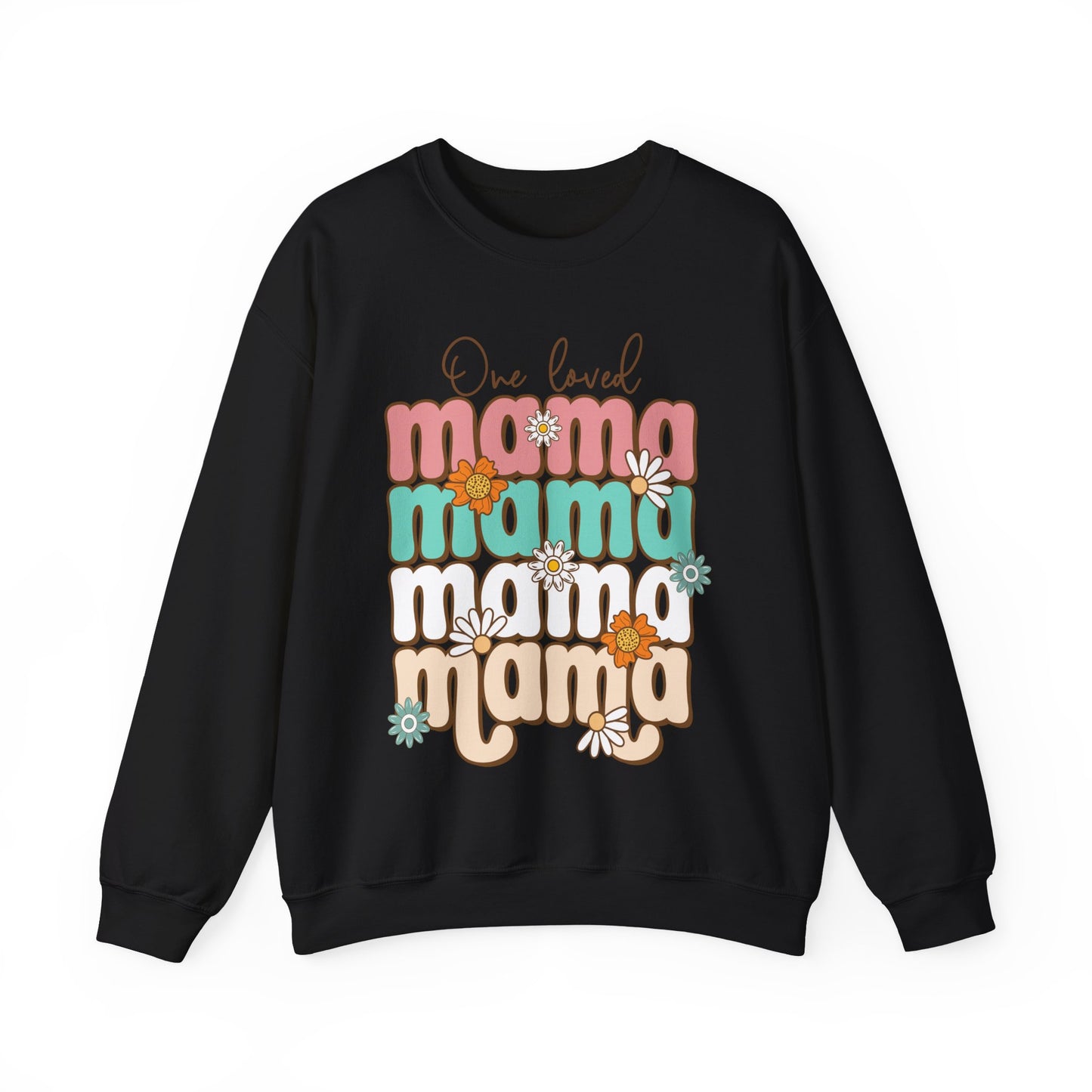 🌼💖 One Loved Mama Sweatshirt – Retro Floral Motherhood Crewneck