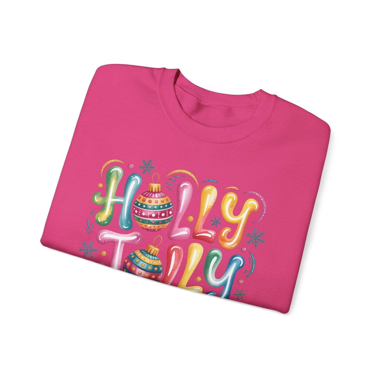 🎄✨ Holly Jolly Rainbow Ornament Christmas Sweatshirt – Festive & Fun Holiday Style 🌈🎁