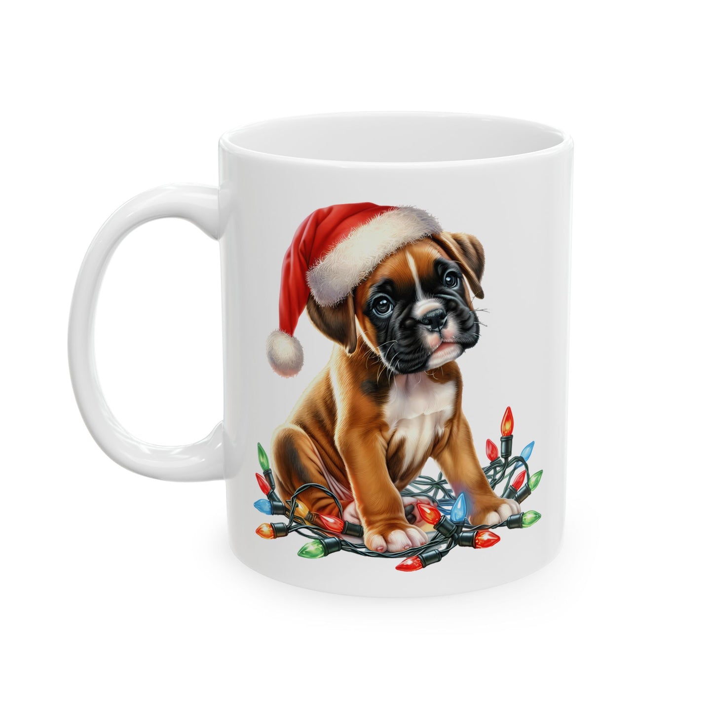 🐾 Boxer Christmas Lights Mug – Festive Cheer for Dog Lovers 🎄