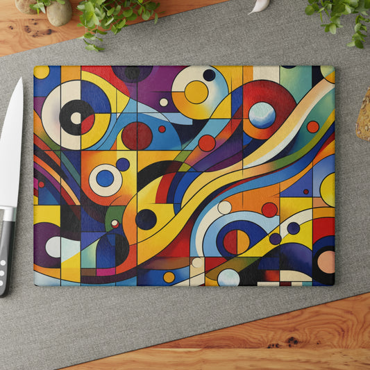 Modern Geometric Abstract Glass Cutting Board