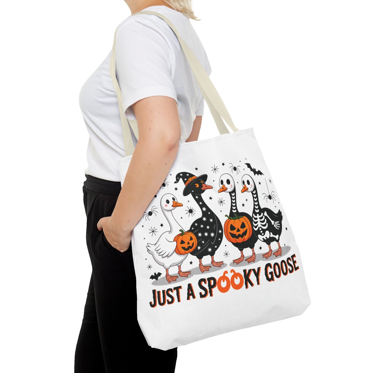 🦢 Just a Spooky Goose Tote Bag – Honkin’ Into Halloween 🎃👻