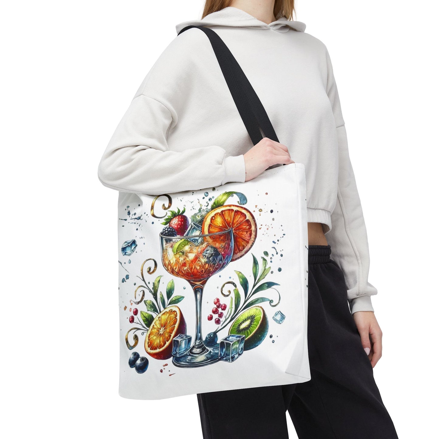 Bolso de cóctel, bolso para bebidas afrutadas, bolso de playa tropical, elegante bolso de lona, ​​regalo para amantes de los cócteles, bolso de mano divertido, práctico bolso de verano.