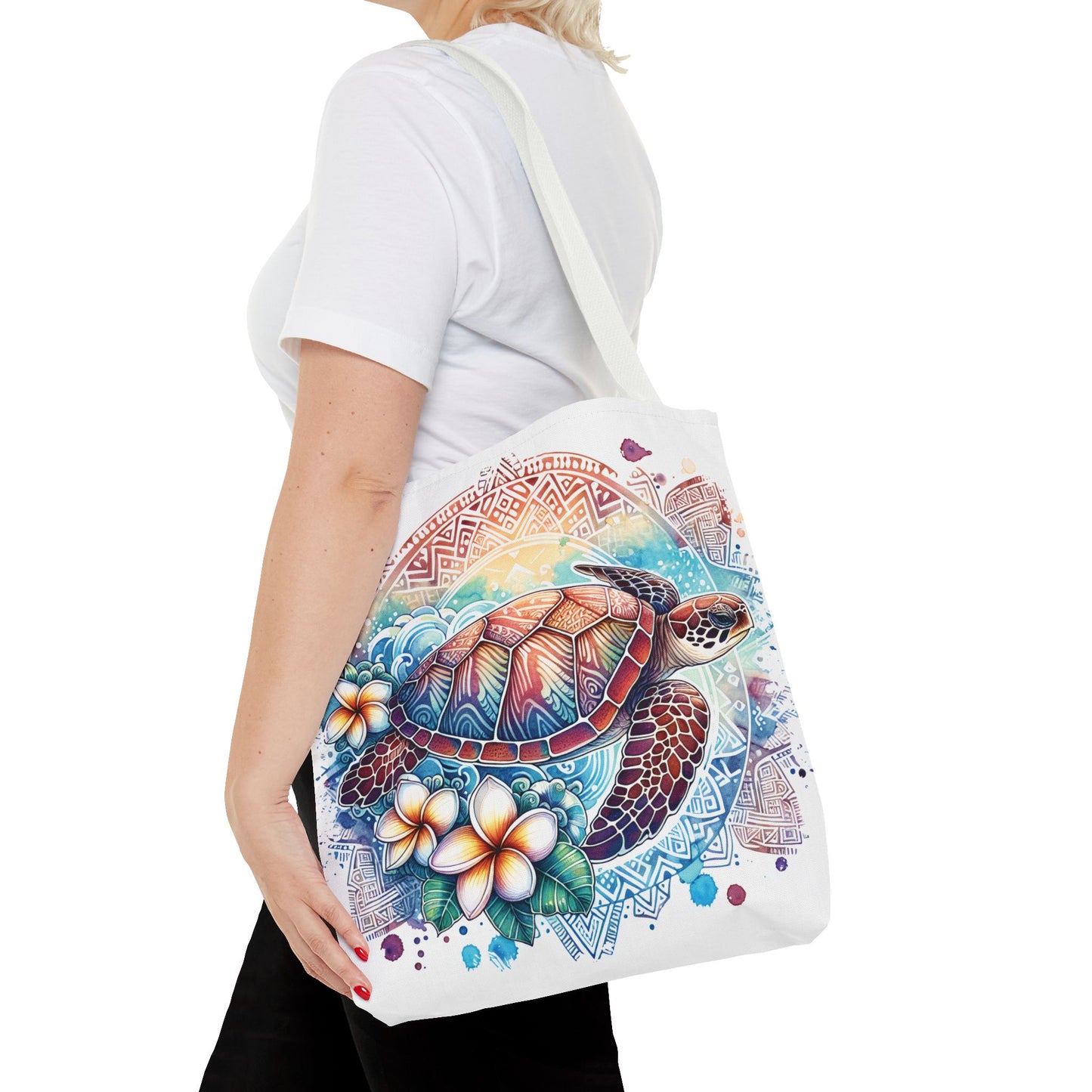 🐢 Tropical Sea Turtle Tote Bag – Coastal, Artistic & Practical 🌺