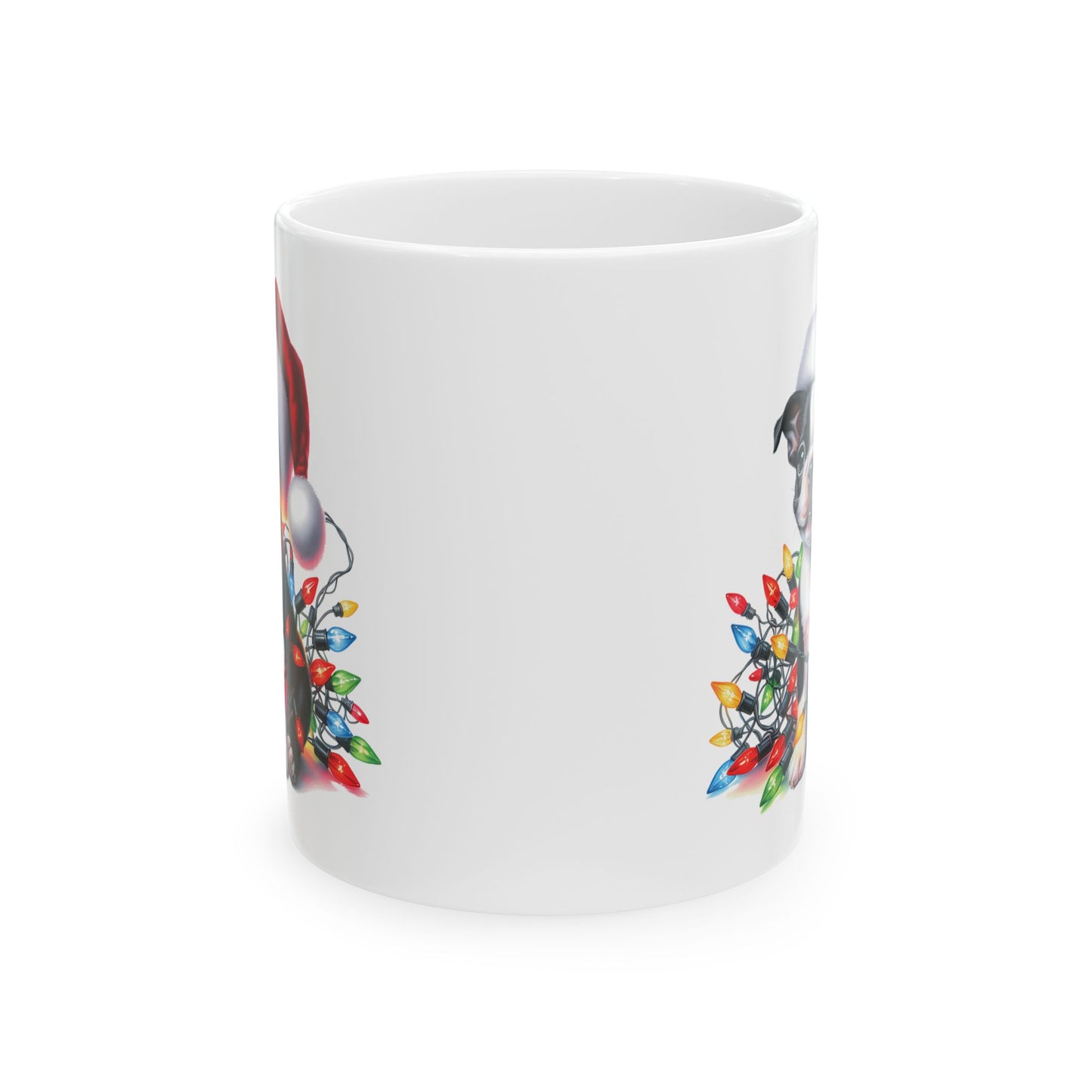 🎄 Boston Terrier Christmas Lights Mug – Adorable Holiday Cheer in Every Sip! 🐾