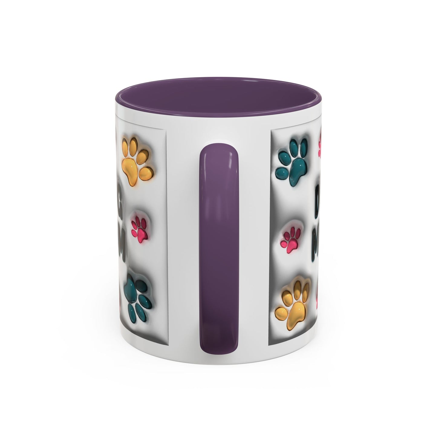Dog Mom Accent Mug – Colorful Paw Print Cup for Proud Pet Parents