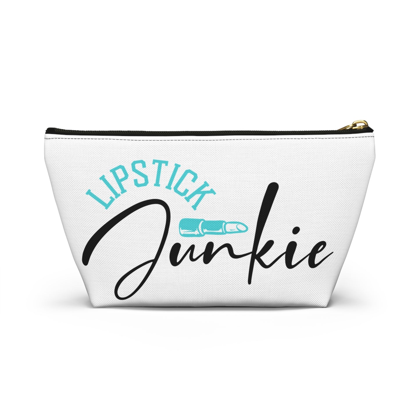 Accessory Pouch – "Lipstick Junkie" Teal Makeup Bag