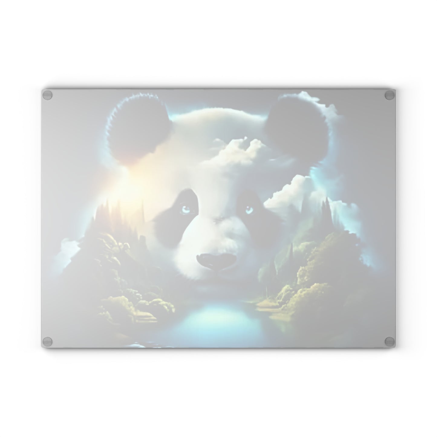 Panda Bear Tempered Glass Cutting Board