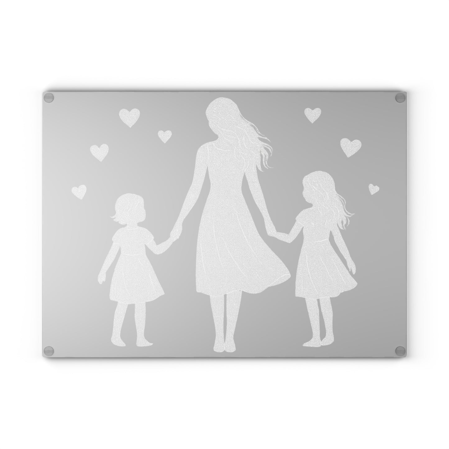 👩‍👧‍👧✨ Motherhood Silhouette Cutting Board – Heartfelt Love for Your Kitchen 💖🌸