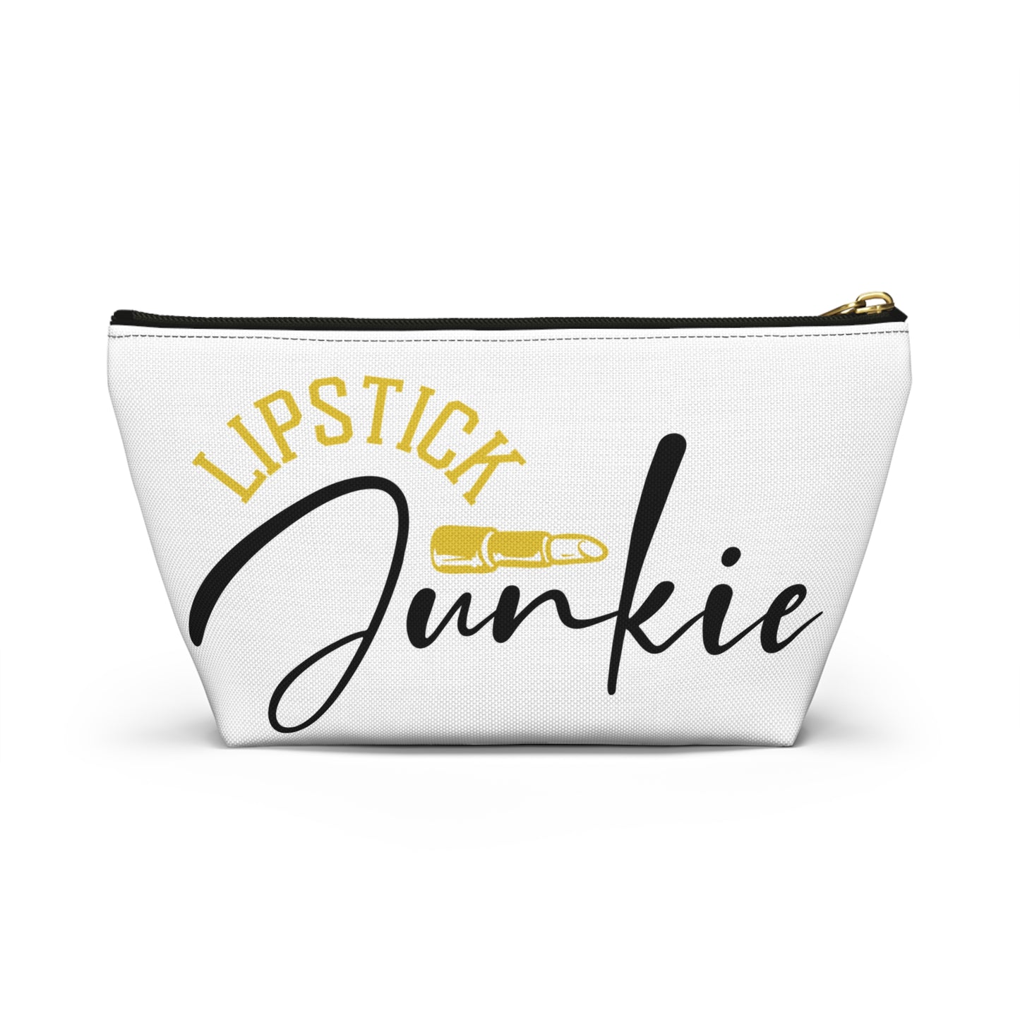 Accessory Pouch – "Lipstick Junkie" Yellow Makeup Bag