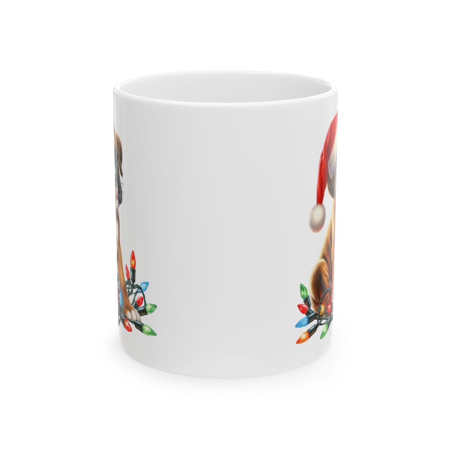 🐾 Boxer Christmas Lights Mug – Festive Cheer for Dog Lovers 🎄