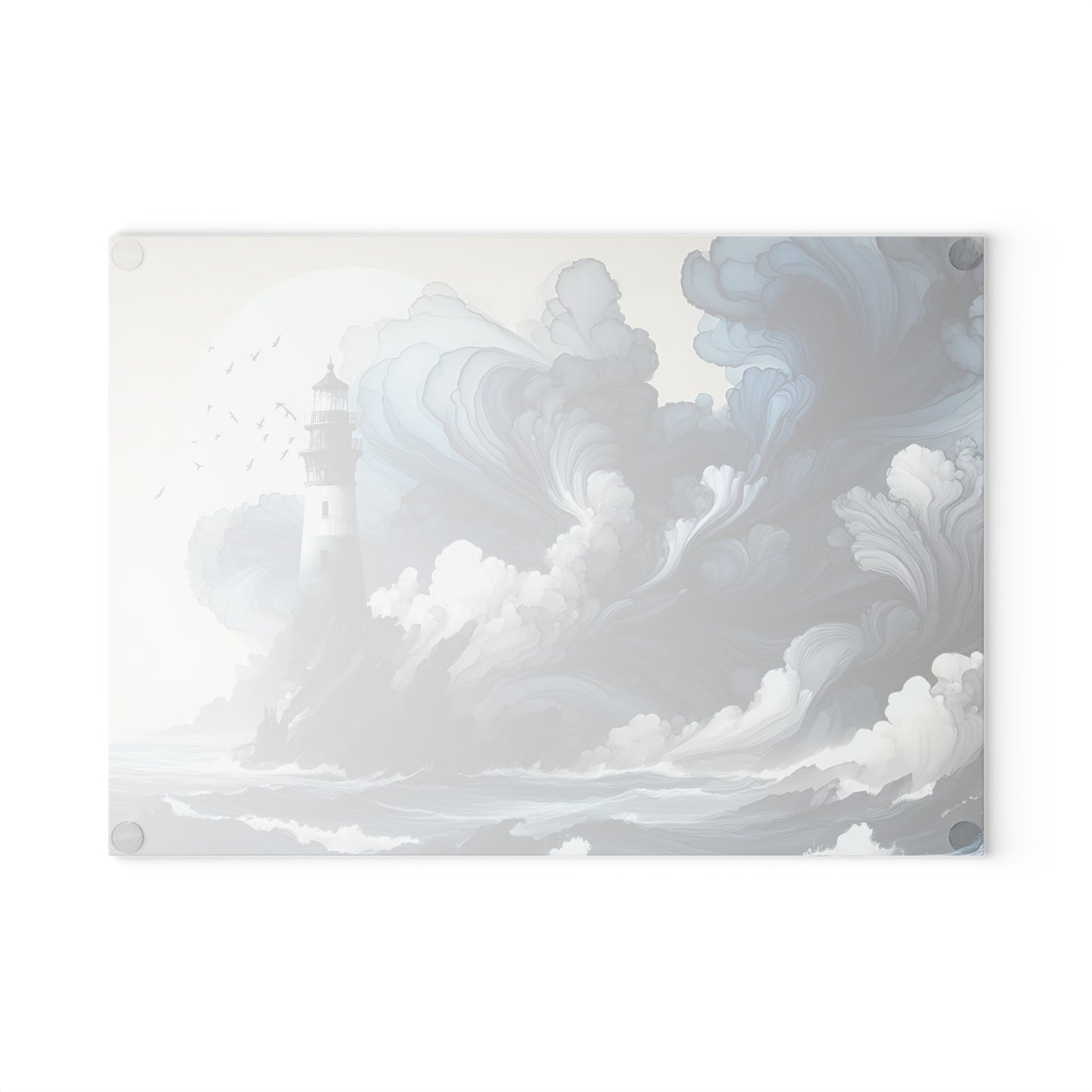 Lighthouse Cutting Board, Charcuterie Board, unique cutting board, Tempered Glass Cutting Board, Housewarming Gift, Custom cutting board