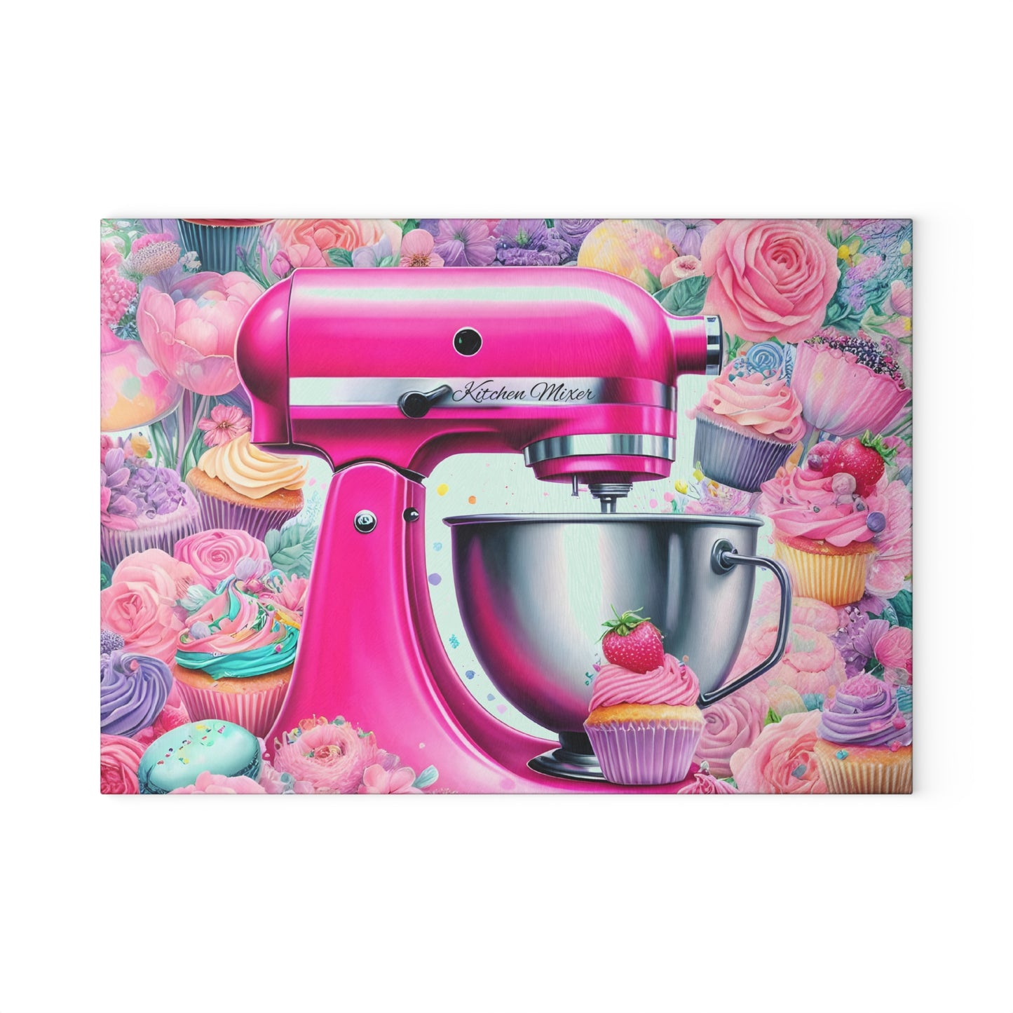 💖 Pink Kitchen Mixer Cutting Board – Sweet Baking Bliss for Your Kitchen 🍰