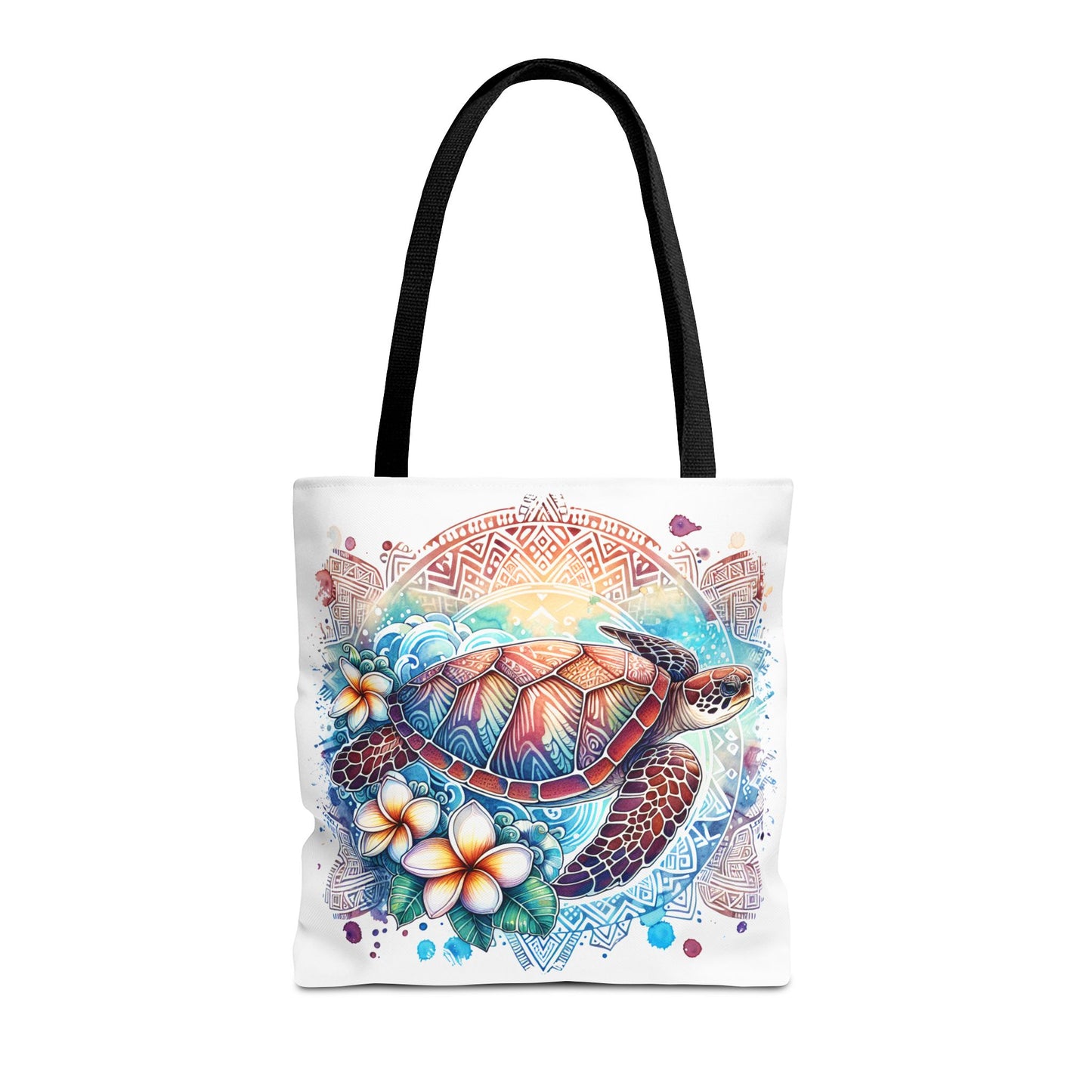 🐢 Vibrant Tribal Sea Turtle Tote Bag – Ocean Beauty Meets Island Vibes 🌊👜