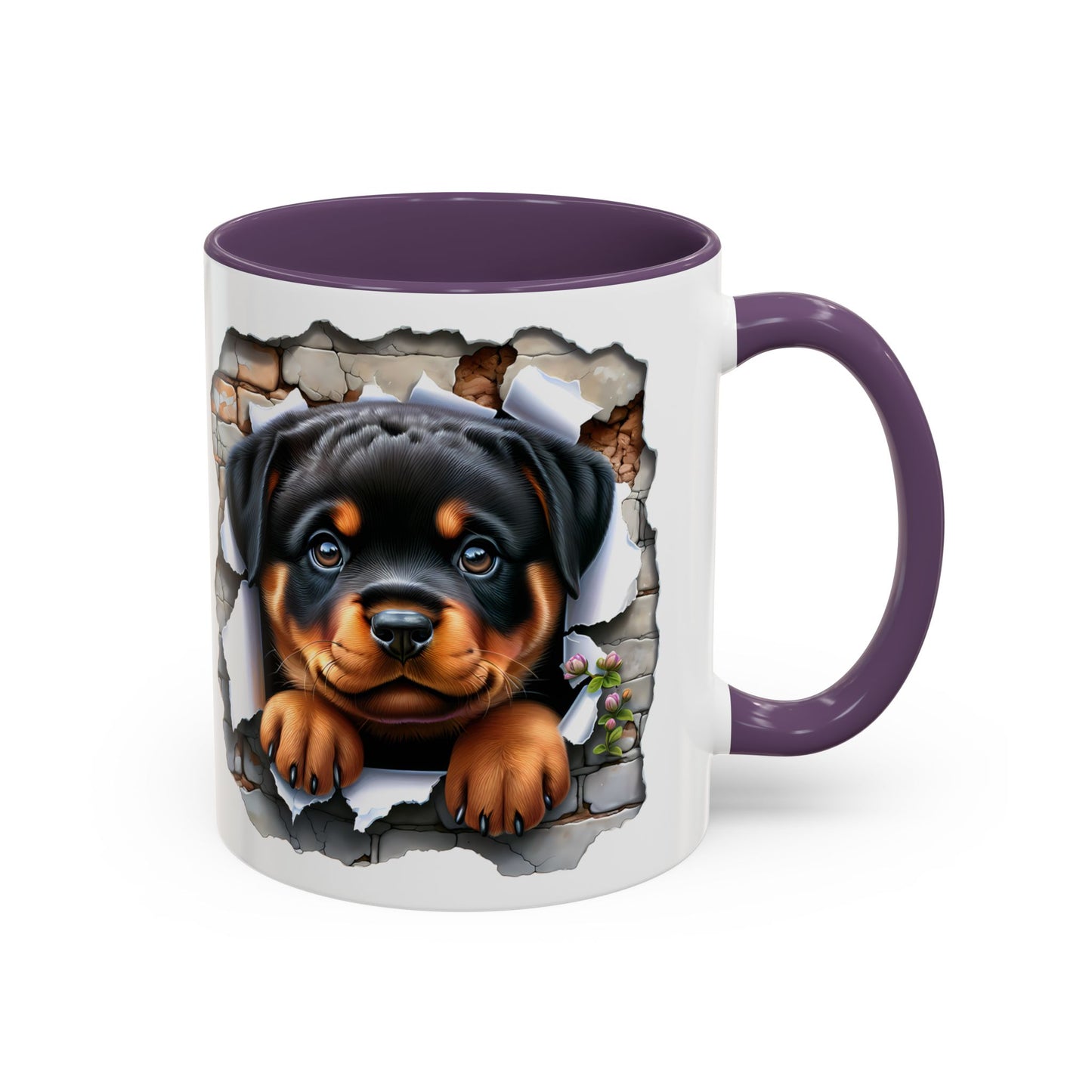 🐾☕ Rottweiler Puppy Accent Mug – Sweet Breakthrough Pup Design ✨