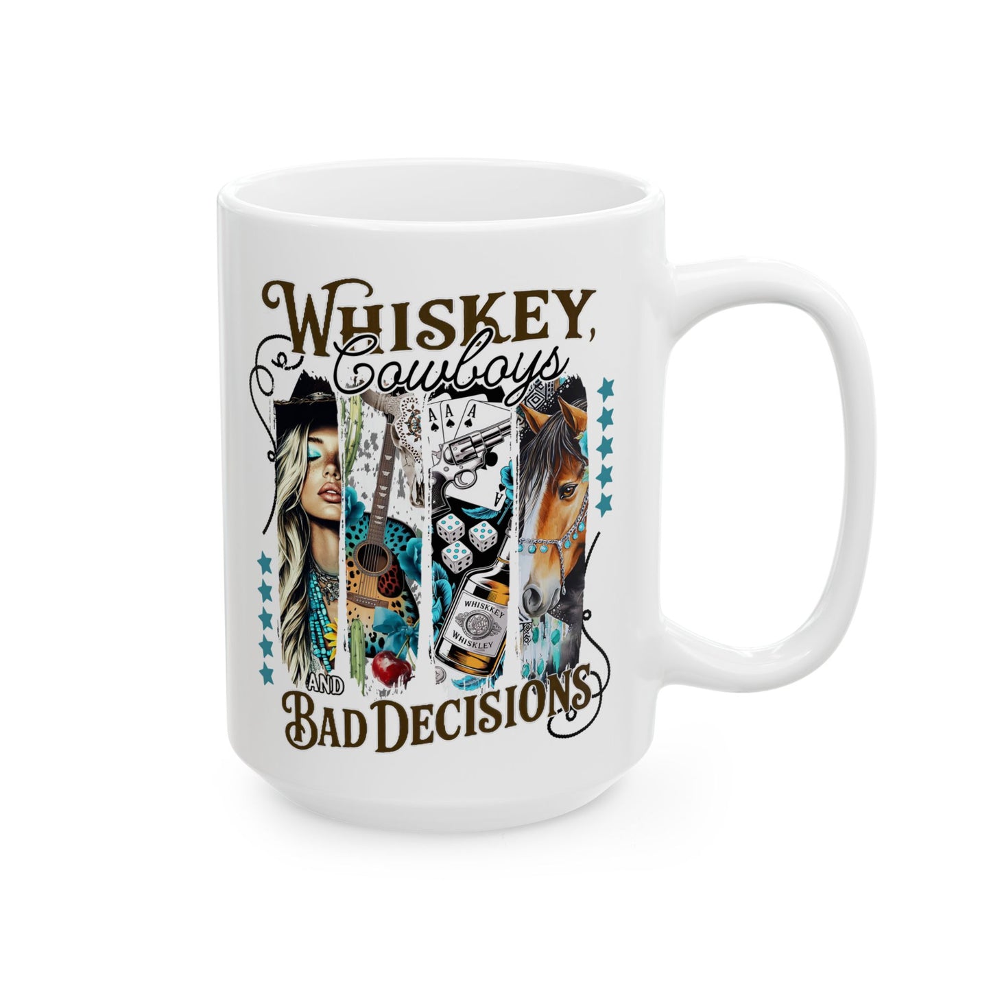 🥃 Whiskey, Cowboys, and Bad Decisions Mug – Perfect for the Wild at Heart! 🤠