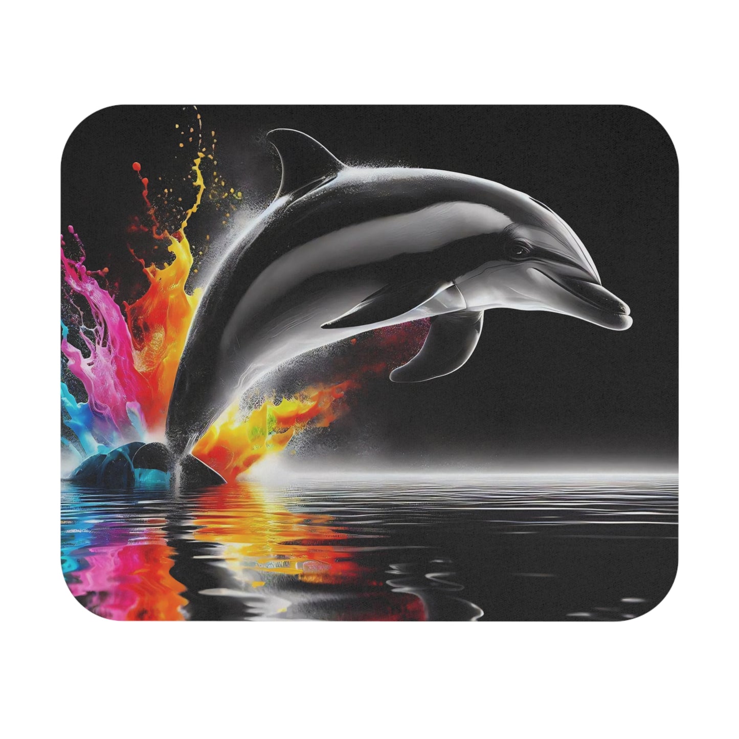 🖱️🐬 Neon Splash Dolphin Mouse Pad – Bold Ocean Energy for Your Desk
