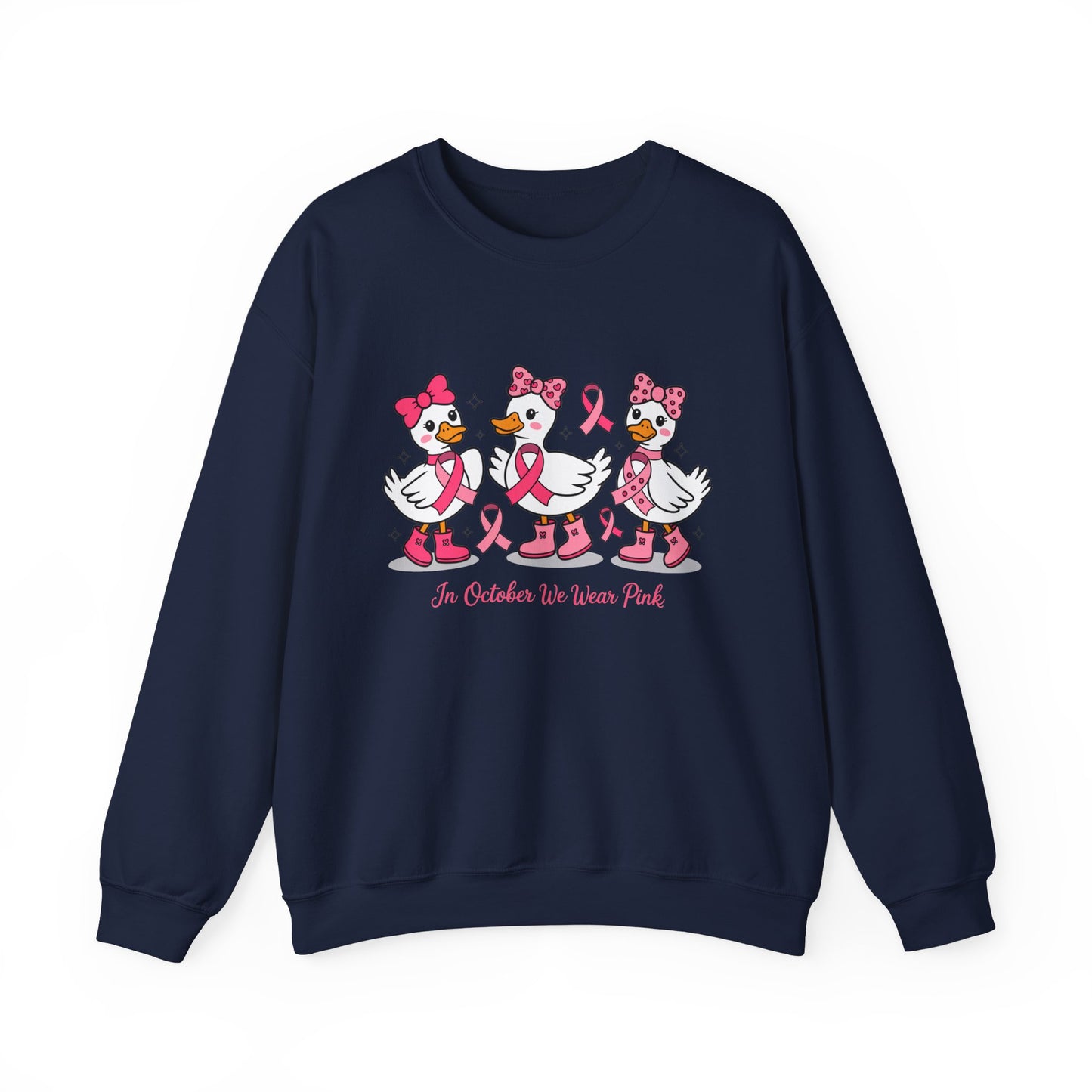🎀🦆 In October We Wear Pink Duck Sweatshirt – Cute & Courageous Support 💗