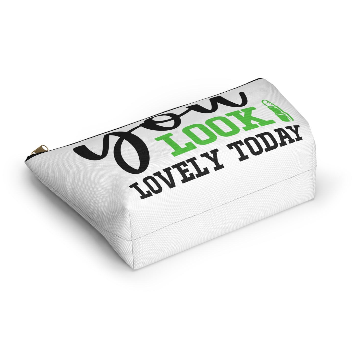 Accessory Pouch – "You Look Lovely Today" Green Makeup Bag