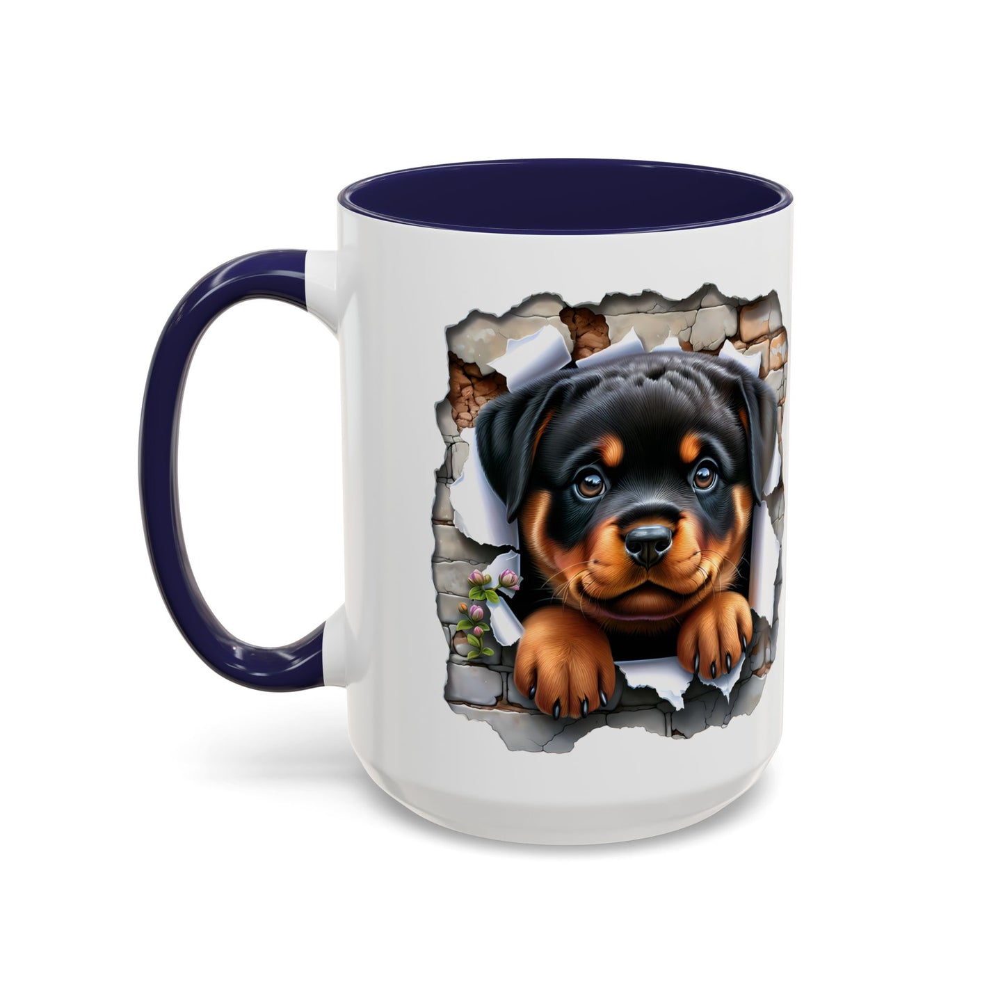 🐾☕ Rottweiler Puppy Accent Mug – Sweet Breakthrough Pup Design ✨