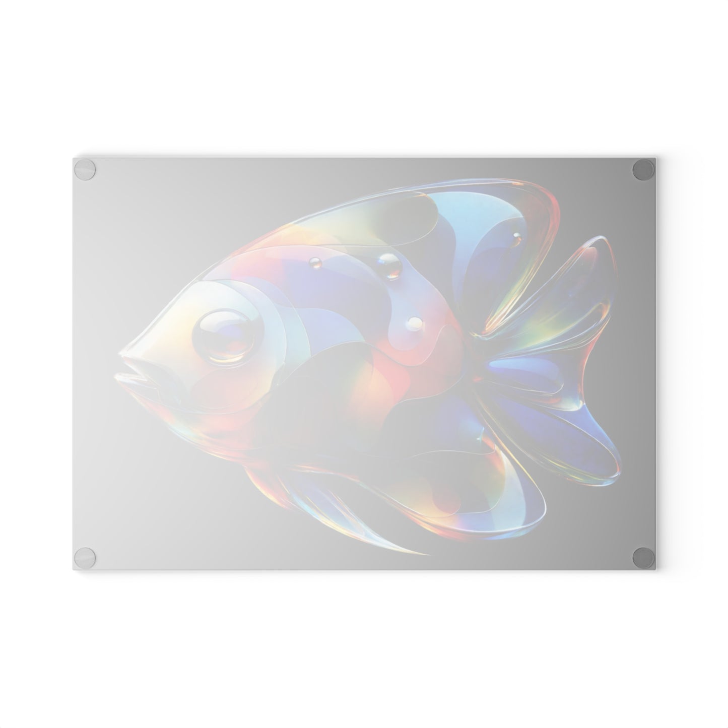 Radiant Reef Glass Cutting Board – Colorful Fish Artwork