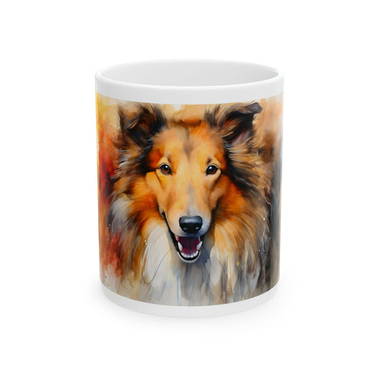 Taza de Sheltie en acuarela: ¡Un hermoso retrato de tu fiel compañero!