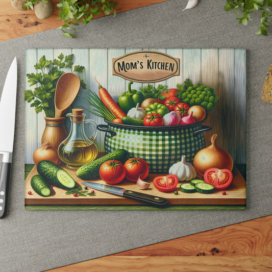 🍲 Mom’s Kitchen Garden Veggie Cutting Board – Wholesome Homestyle Charm
