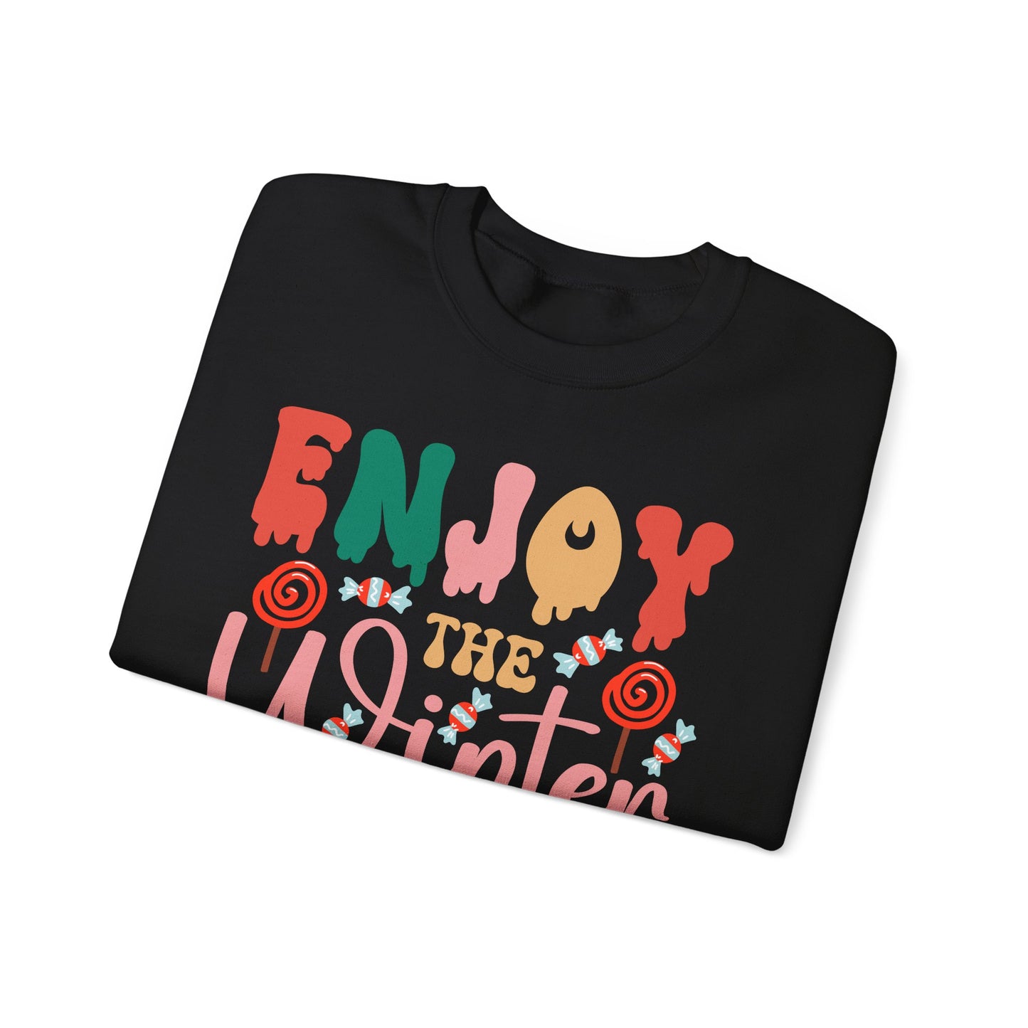 ❄️☕ Enjoy the Winter Sweatshirt – Cozy Snowflake & Cocoa Season Vibes 🧣✨