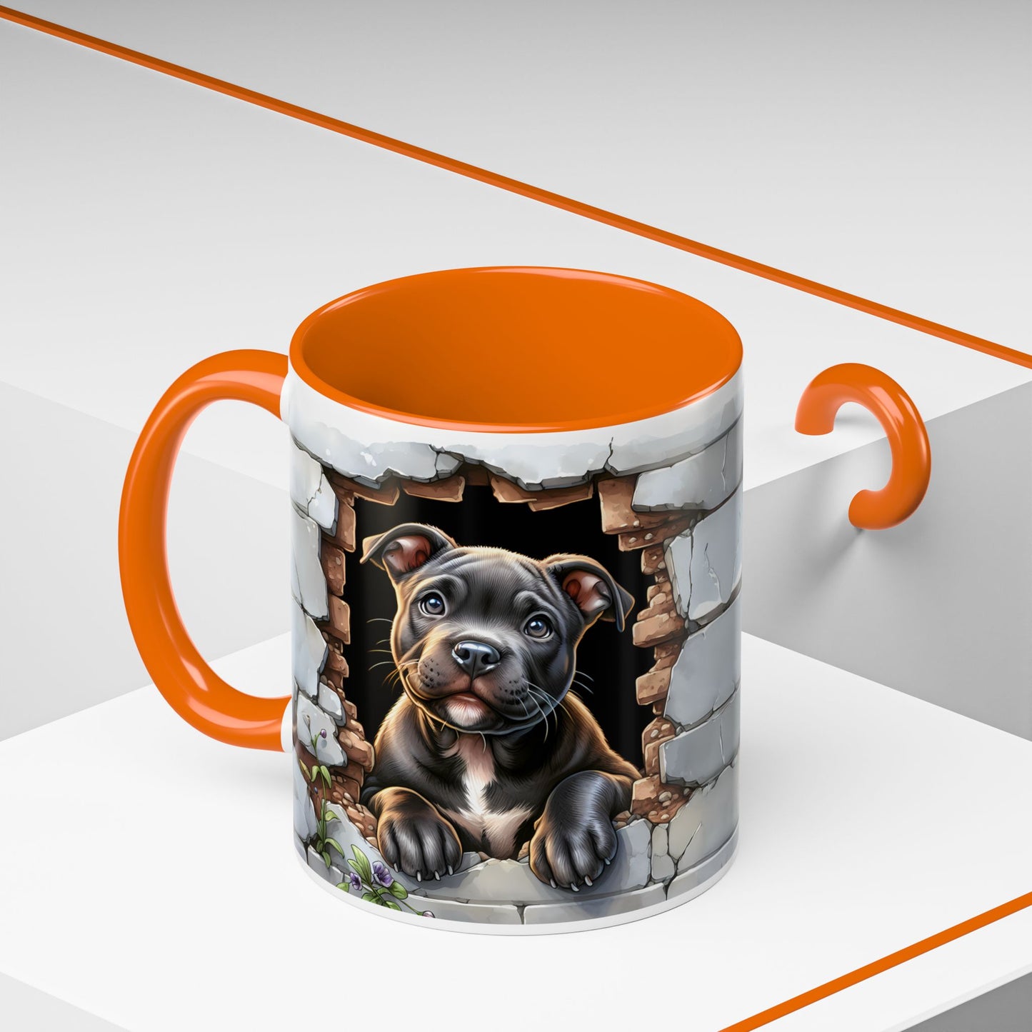 🐶☕ Pit Bull Puppy Accent Mug – Cute Breakthrough Pup Design ✨